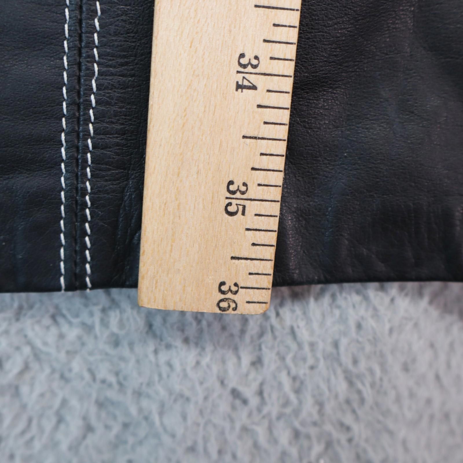 Other Winlit Women Leather Jacket 7/8 Large Black Trenhcoat Moto Size L / US 10 / IT 46 - 5 Thumbnail
