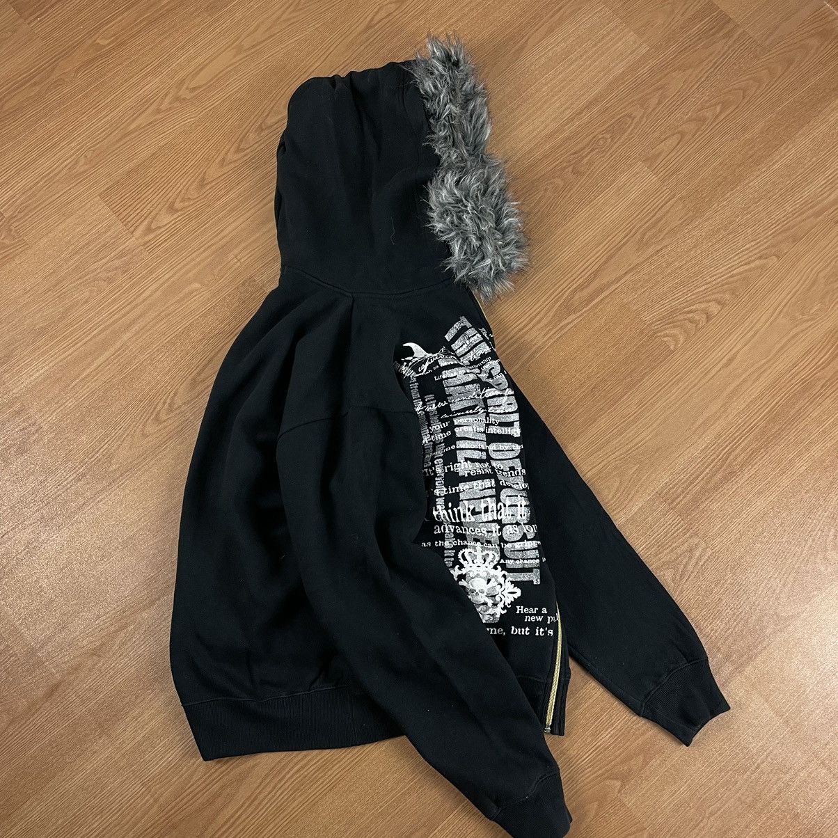 14th Addiction × Japanese Brand × Le Grande Bleu (L.G.B.) 2000s Fur Zip Hoodie Poem Lgb Style Size US M / EU 48-50 / 2 - 6 Thumbnail