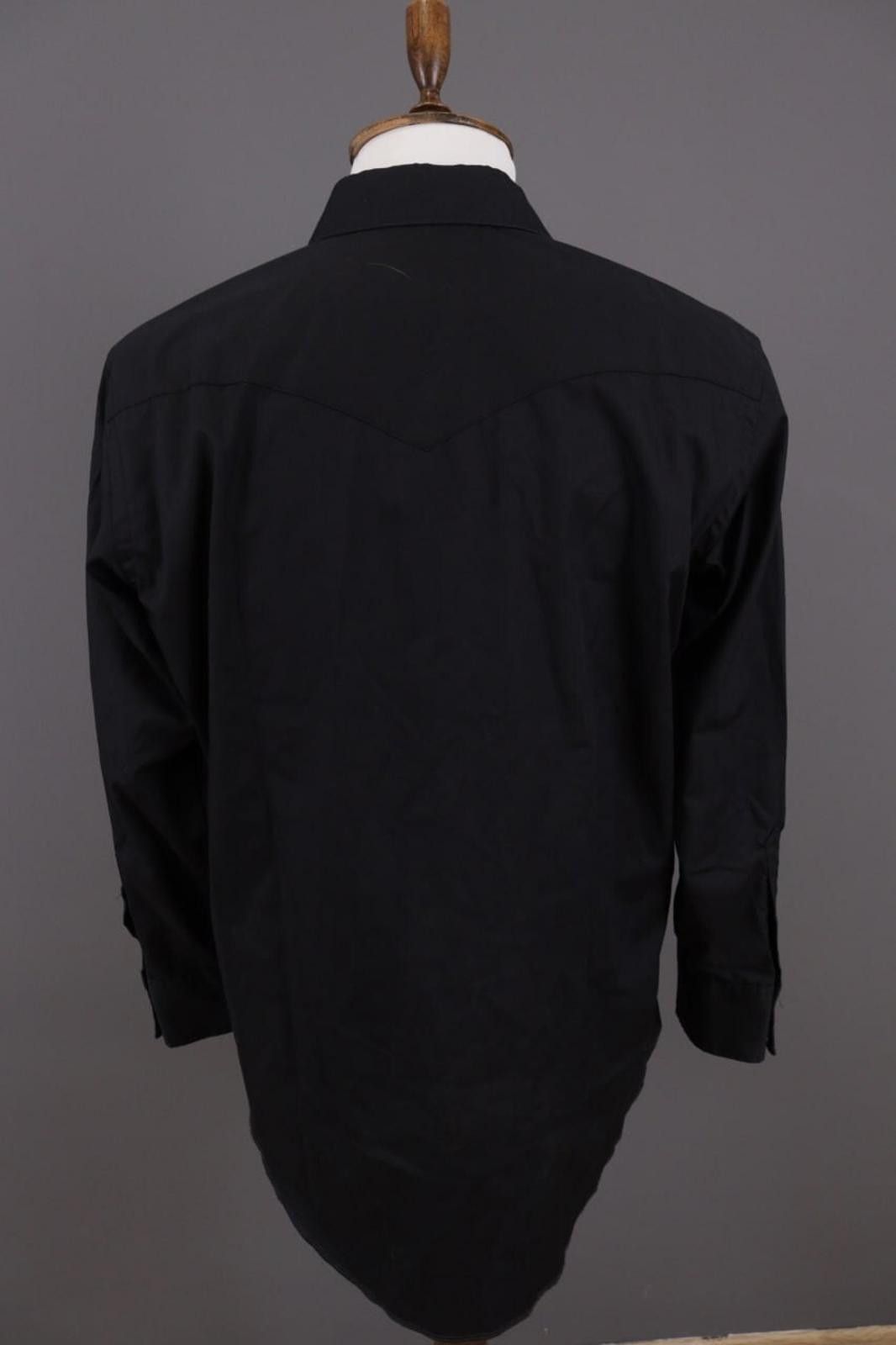 Wrangler Vintage Wrangler Black USA Long Tails Shirt Size 17 / 33 Size US M / EU 48-50 / 2 - 12 Thumbnail