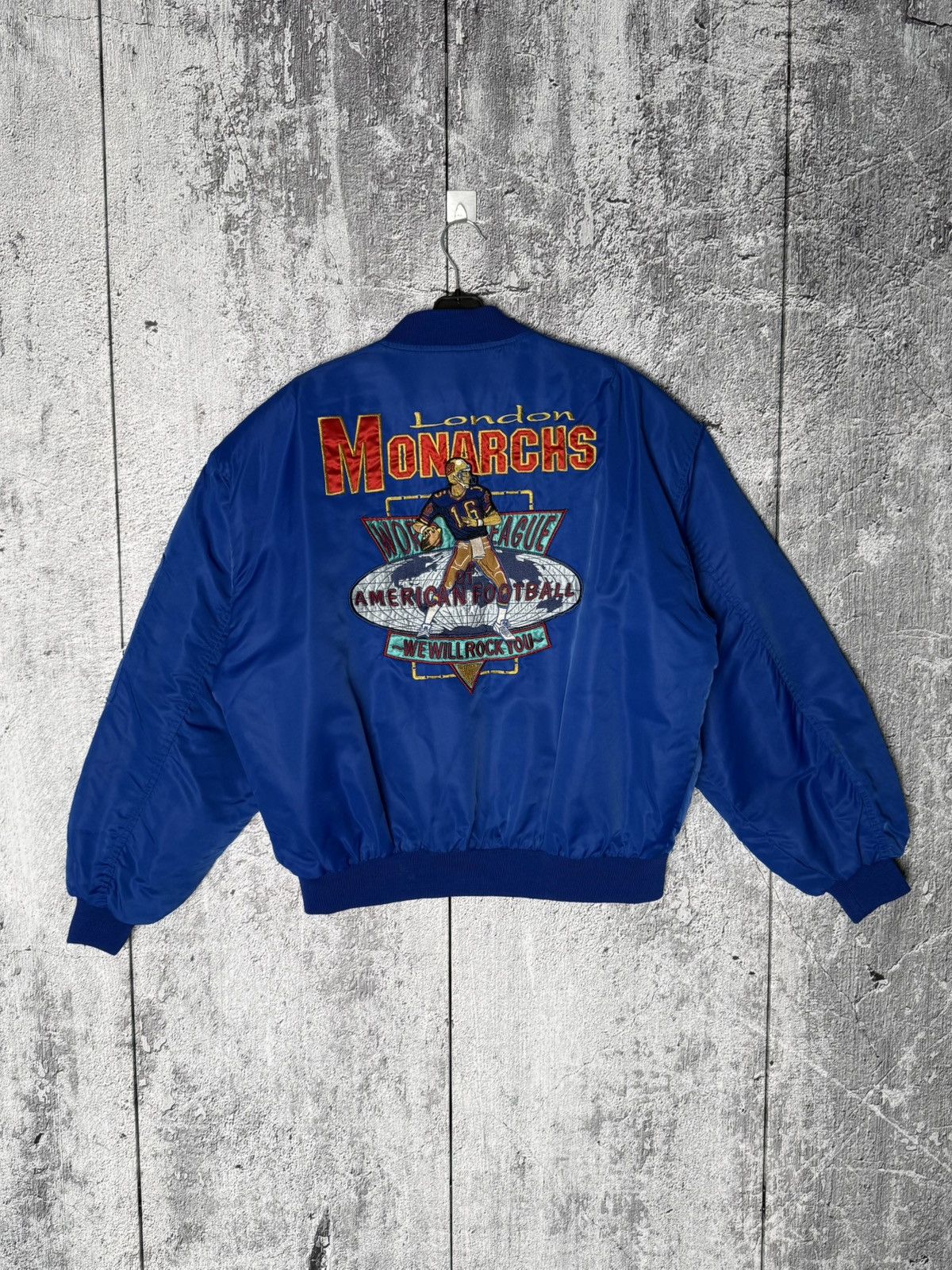 Starter Vintage London Monarchs Wolrd League NFL Bomber Jacket Size US L / EU 52-54 / 3 - 2 Thumbnail