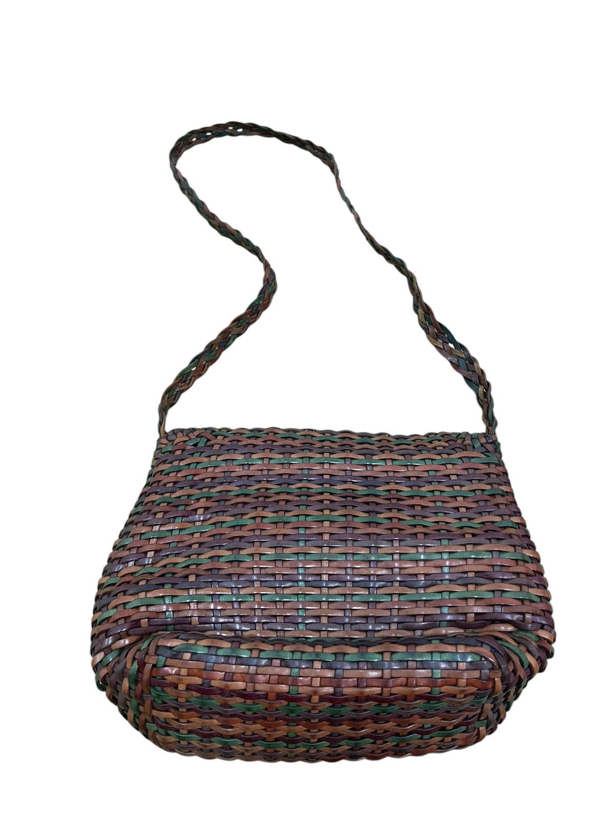 Genuine Leather Full Leather Woven Vtg Greta Italy Cross Body Bag 1🟩4 Size ONE SIZE - 13 Thumbnail