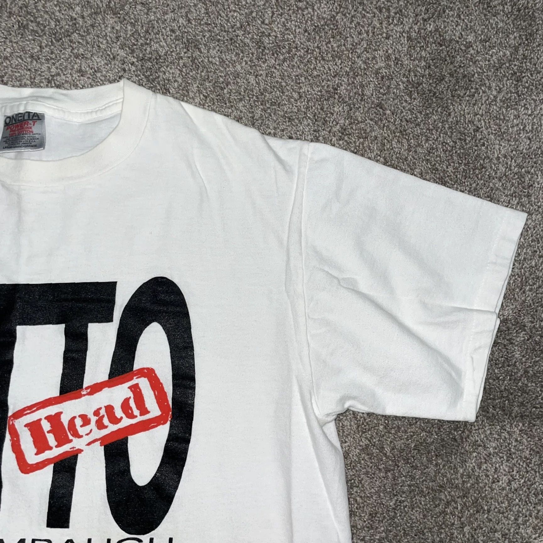 Vintage VINTAGE Oneita Rush Limbaugh Ditto Head Single Stitch T-Shirt Men L White Logo Stitch Mens Size US L / EU 52-54 / 3 - 3 Thumbnail