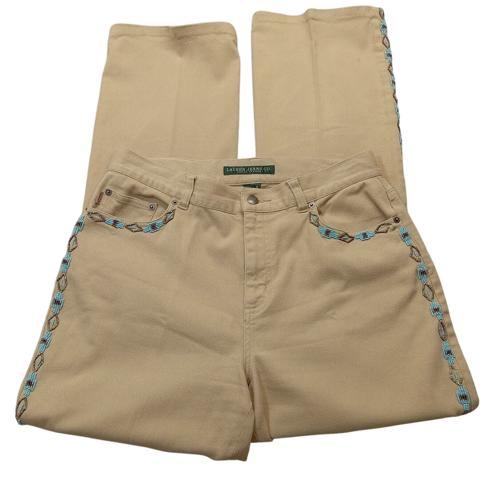 Ralph Lauren Vintage Lauren Jean Co. Jeans 10 32 X 30 Beads Southwestern Size 32" / US 10 / IT 46 - 4 Thumbnail