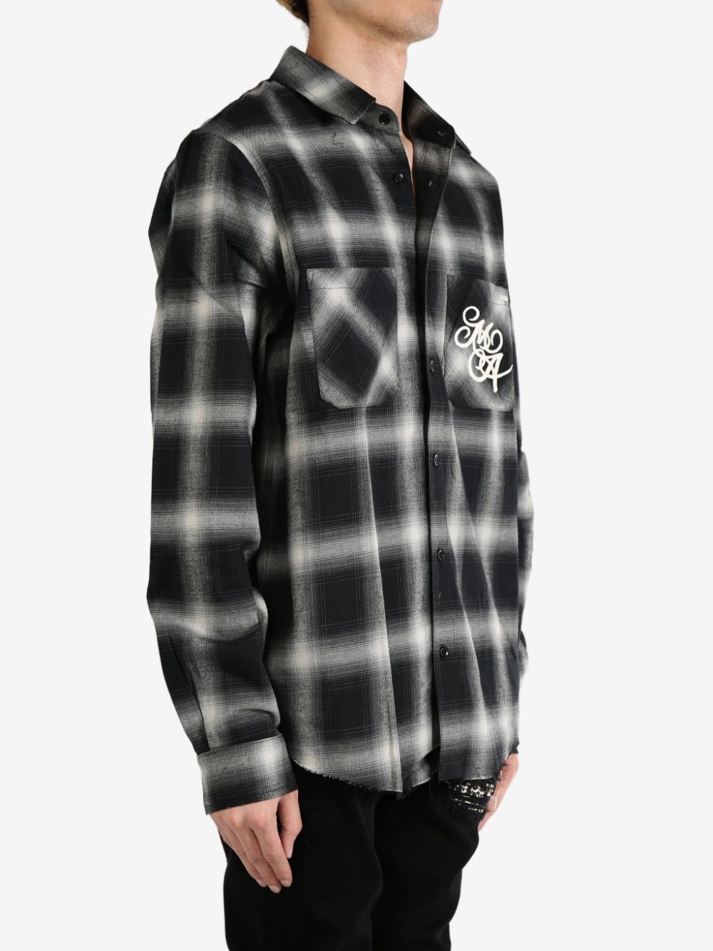 Amiri o1orln1025 Logo Flannel Shirt in Black/White Size US S / EU 44-46 / 1 - 2 Thumbnail
