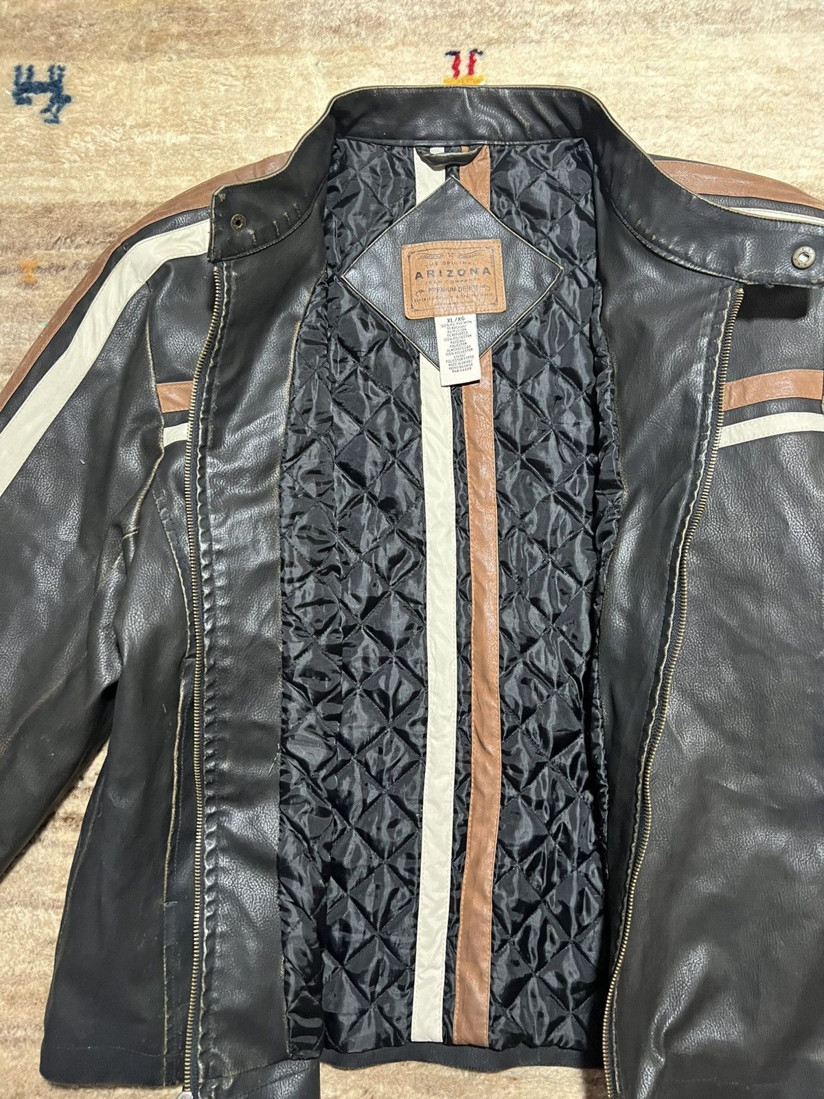 Arizona Jean Co. × Vintage LEATHER RACING JACKET 🏎️🏁 Size US XL / EU 56 / 4 - 2 Thumbnail