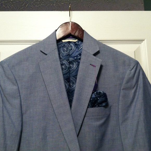 Tallia TALLIA MEN'S NEW BLUE 100%COTTON SPORT JACKET COAT SIZE: S Size US S / EU 44-46 / 1 - 3 Thumbnail
