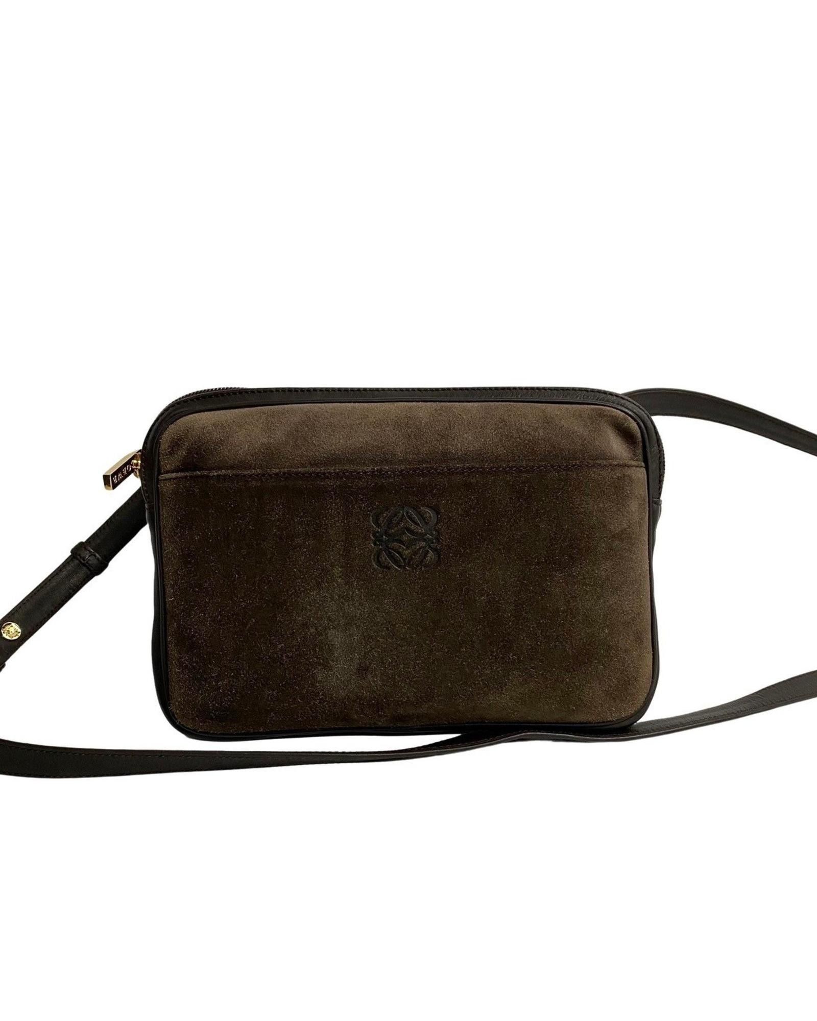 image of Loewe Elegant Brown Leather Shoulder Bag, Women's