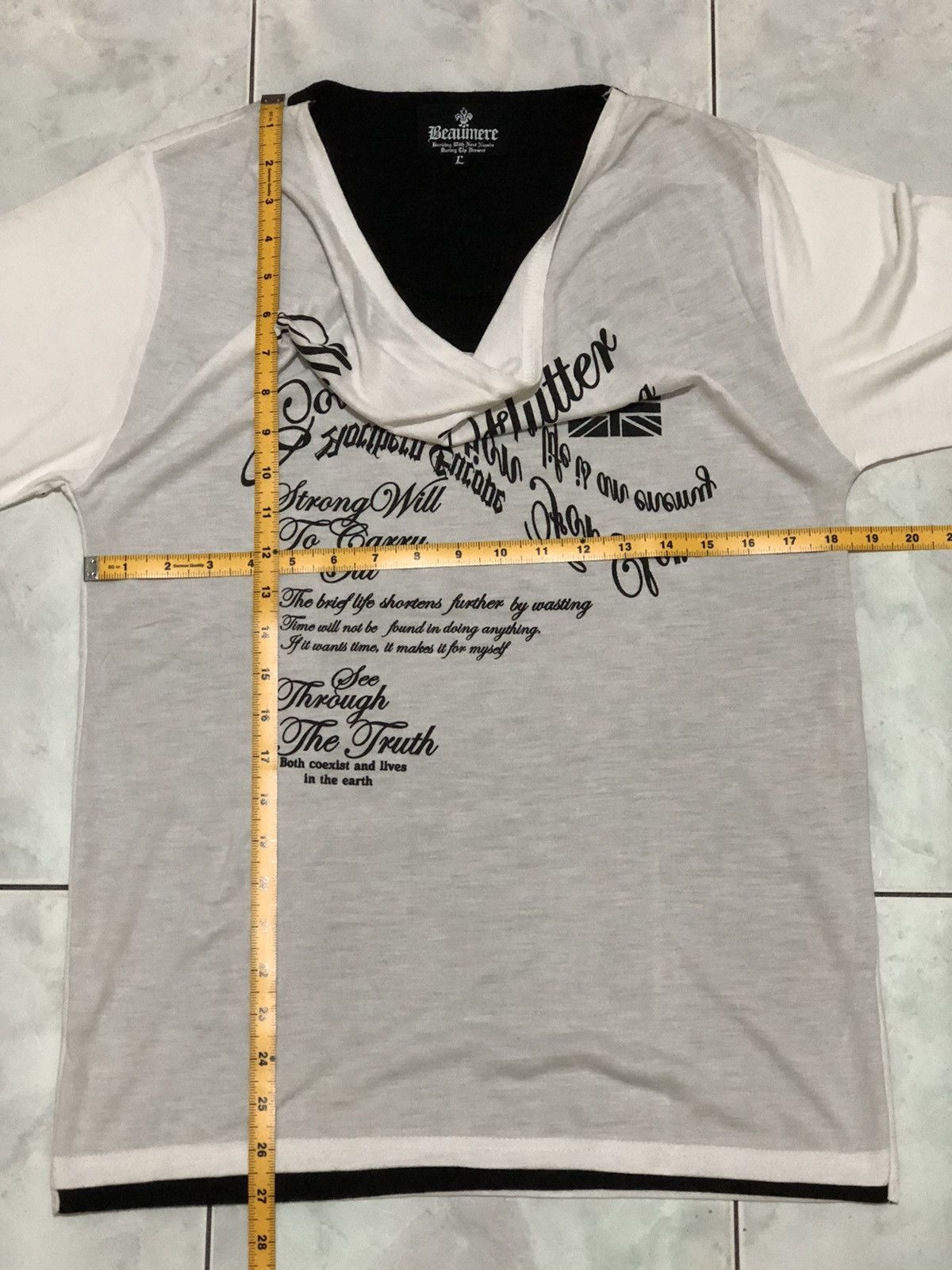 If Six Was Nine Beaumere Avant-Garde Text Tee Typography Japan Street Style Size L / US 10 / IT 46 - 20 Thumbnail