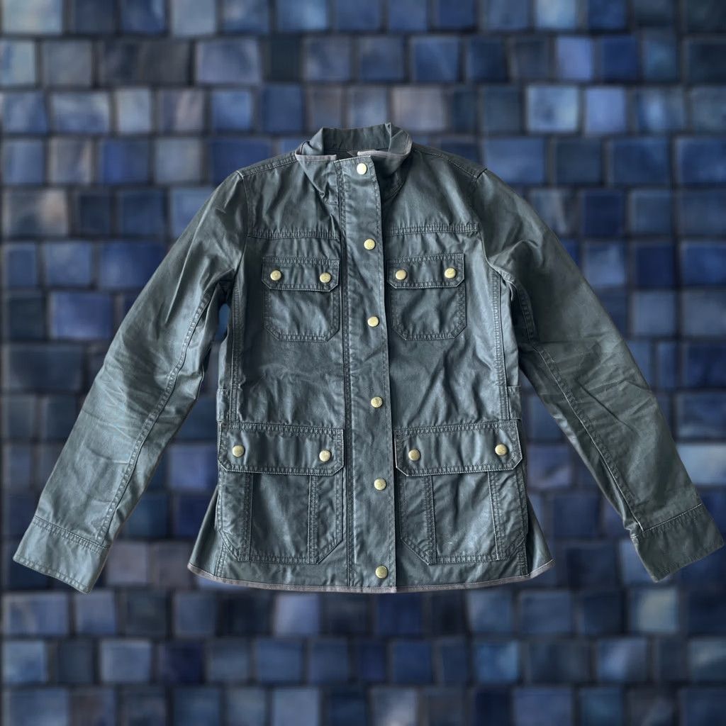J.Crew VINTAGE J.CREW Downtown Field Jacket Womens XXS Green Waxed Canvas Full Zip Coat Size XXS / US 00 / IT 34 - 1 Thumbnail