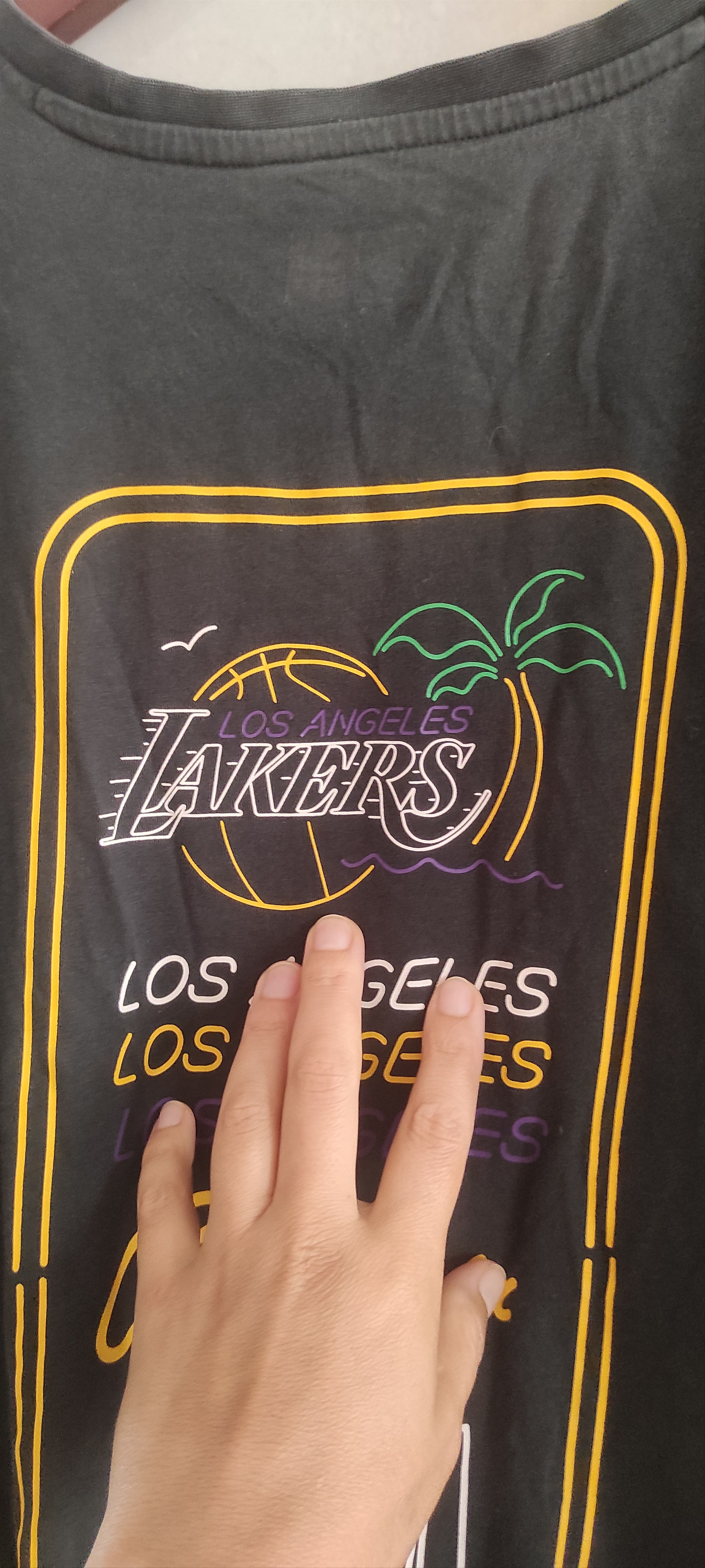 NBA × New Era × Vintage New Era Black NBA Neon Graphic Tee Loslak Blk Men's T-Shirt Size US XL / EU 56 / 4 - 16 Thumbnail