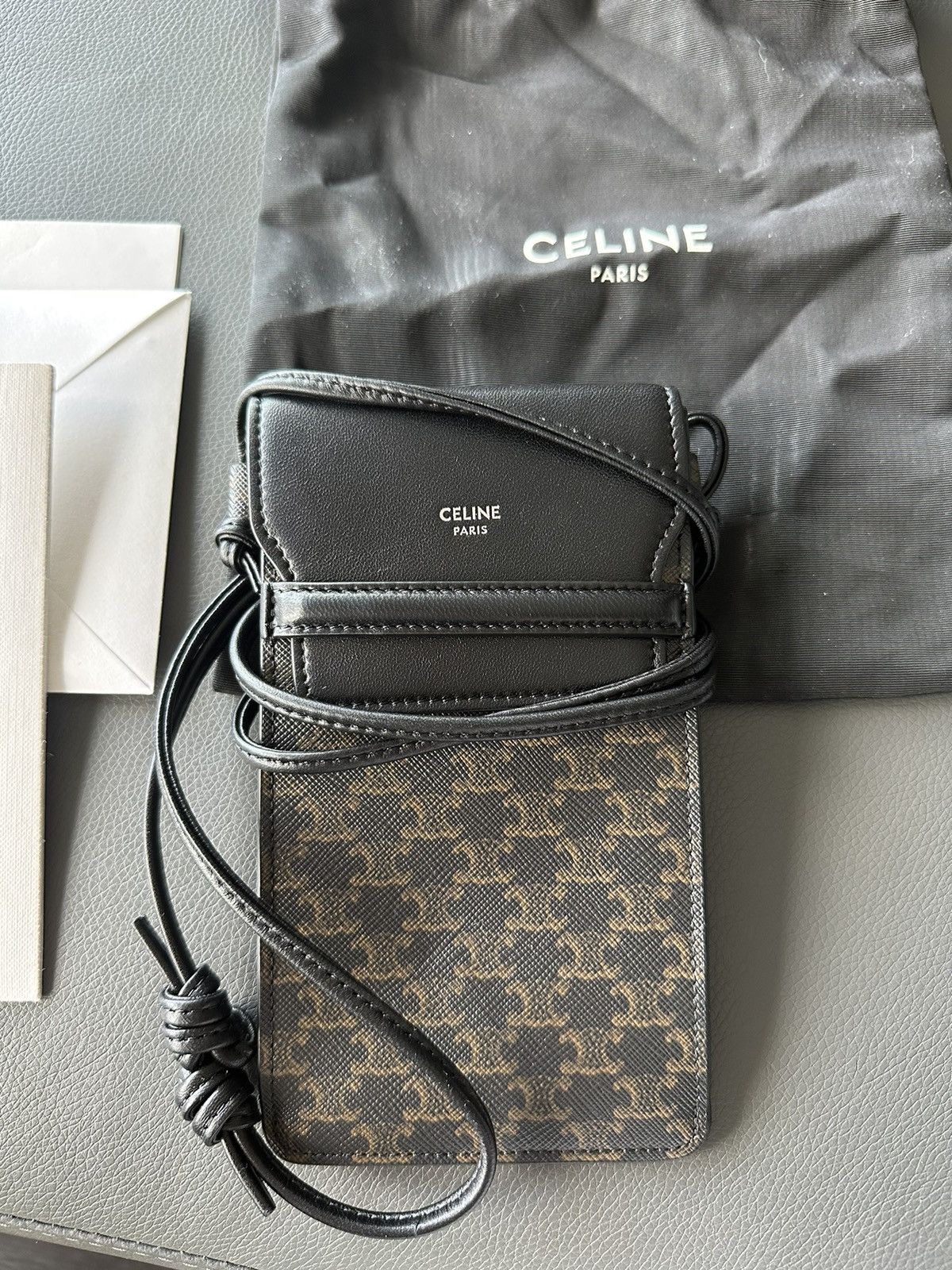 Brand New Classic Hedi Celine Logo Crossbody Phone Bag