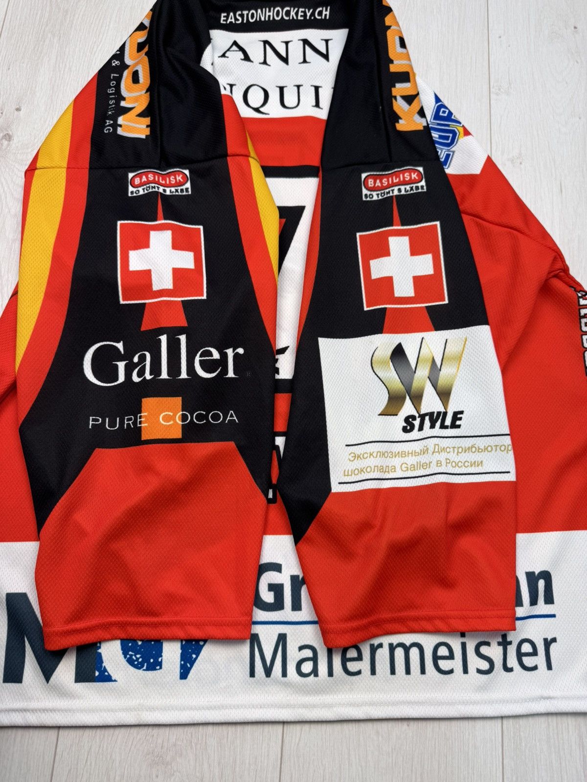 Other MATCHWORN SIGNED EHC BASEL 2012 ice hockey jersey Rare Size US XL / EU 56 / 4 - 18 Thumbnail