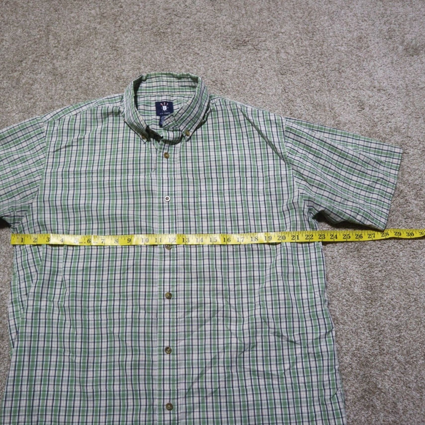 Vintage Ivy Crew Shirt Mens L Green Plaid Checkered Button-Down Short Sleeve Vintage No Size US L / EU 52-54 / 3 - 4 Thumbnail