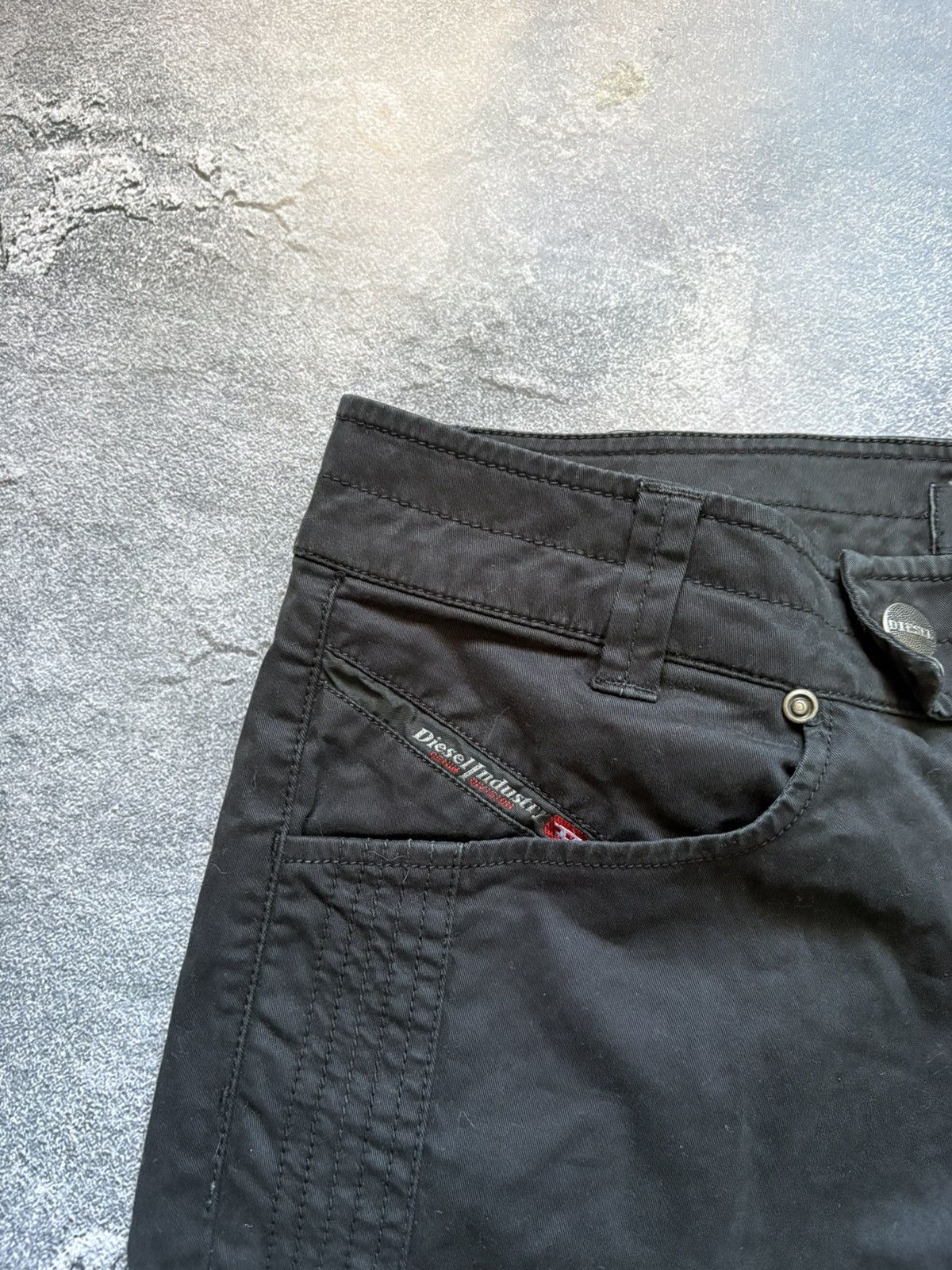 Diesel Vintage 00s Diesel Moto Biker Women’s Black Pants Rare Size 27" / US 4 / IT 40 - 6 Thumbnail
