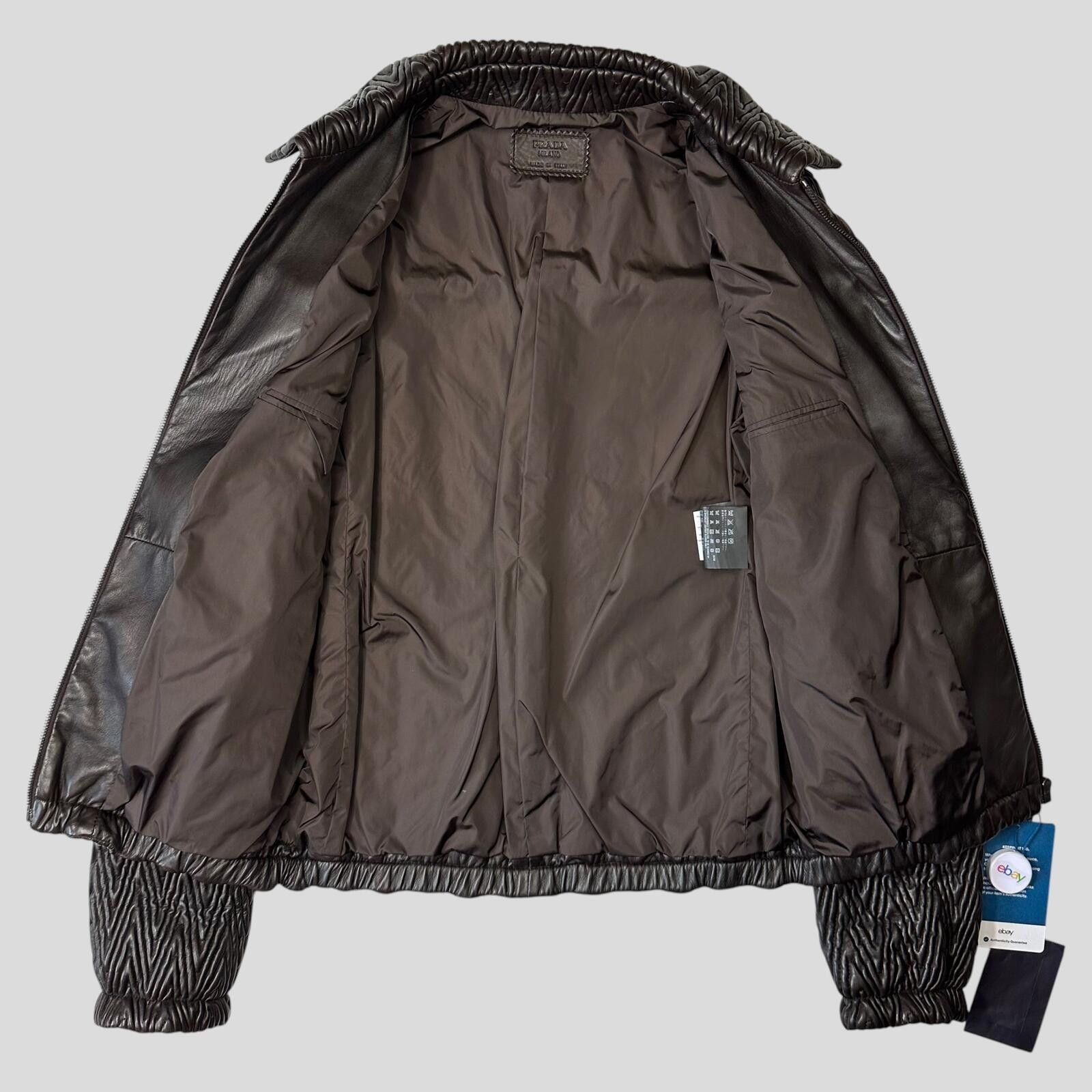 Prada Prada Milano 2006 Runway 3D Ruched Leather Zigzag Jacket - M Size US M / EU 48-50 / 2 - 8 Thumbnail