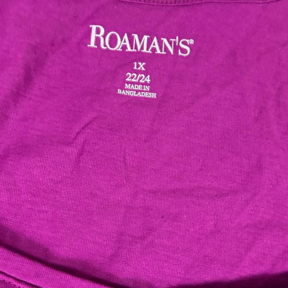 Designer Roaman’s l Two-Pocket Soft Knit Tunic Purple 1X Size XL / US 12-14 / IT 48-50 - 9 Thumbnail