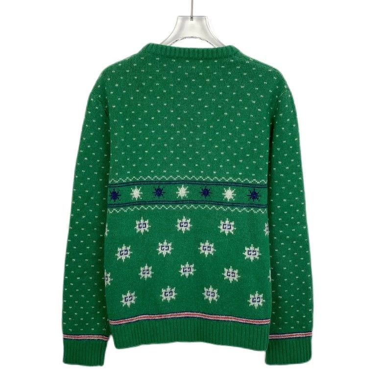 Gucci Gucci Green horn tiger head inlaid wool round-neck long-sle Size US M / EU 48-50 / 2 - 2 Thumbnail