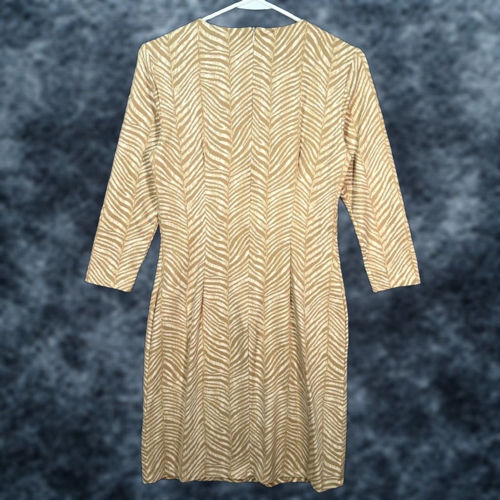 J.McLaughlin J. McLaughlin Womens XS Zebra Print Beige White Dress 3/4 Sleeves Size XS / US 0-2 / IT 36-38 - 1 Thumbnail