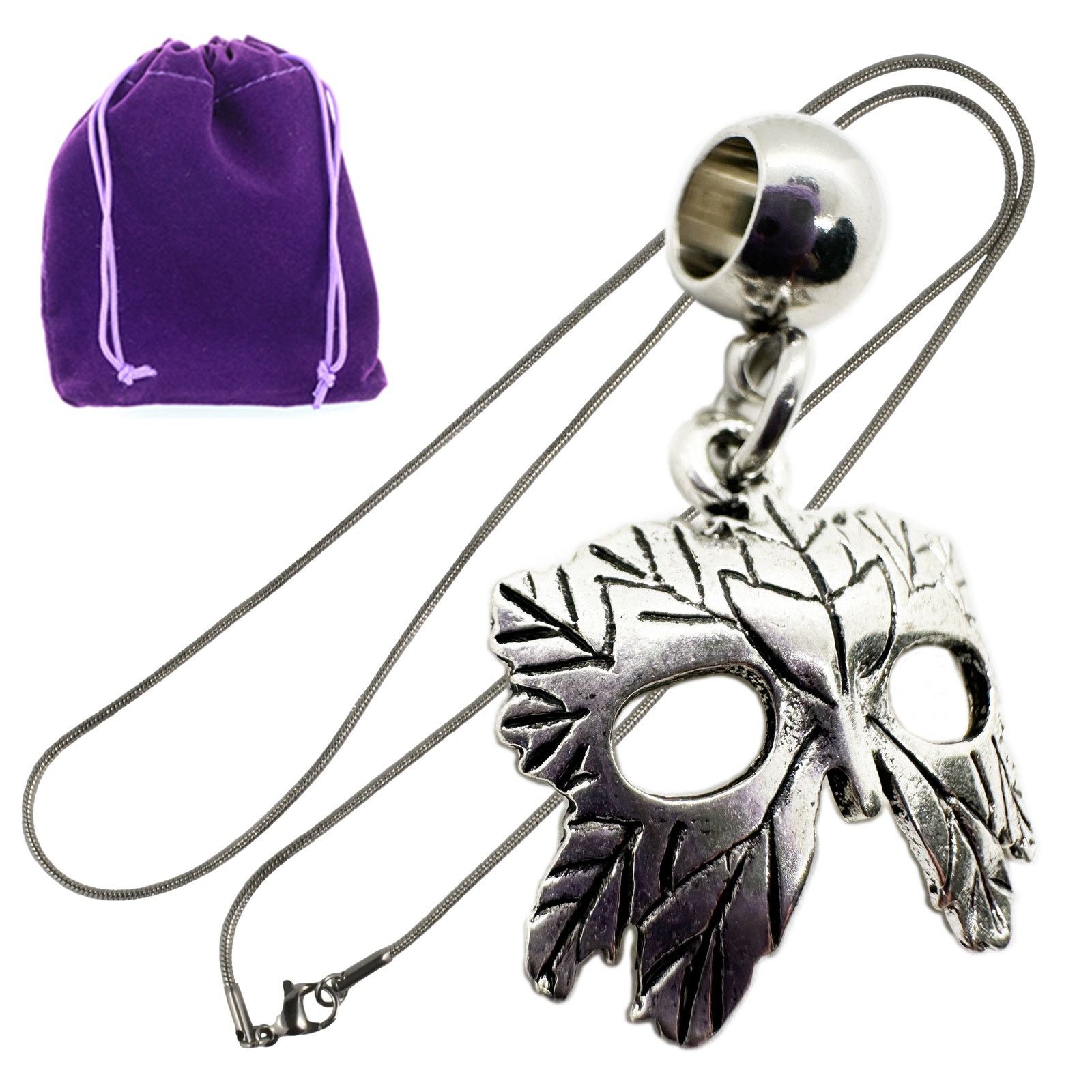 & Other Stories Mask Necklace - Stainless Steel Chain Size ONE SIZE - 1 Thumbnail