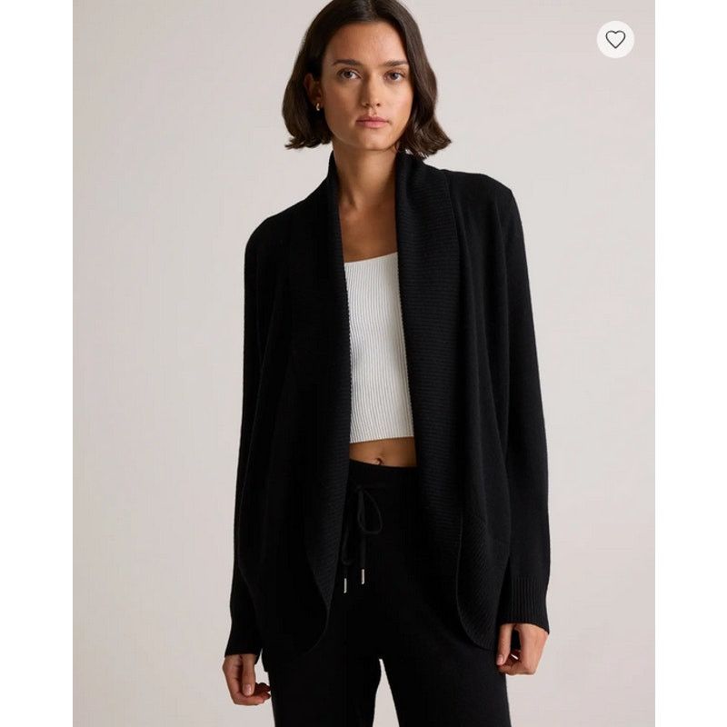 Quince Mongolian Cashmere Open Cardigan Black Size L Size L / US 10 / IT 46 - 1 Thumbnail