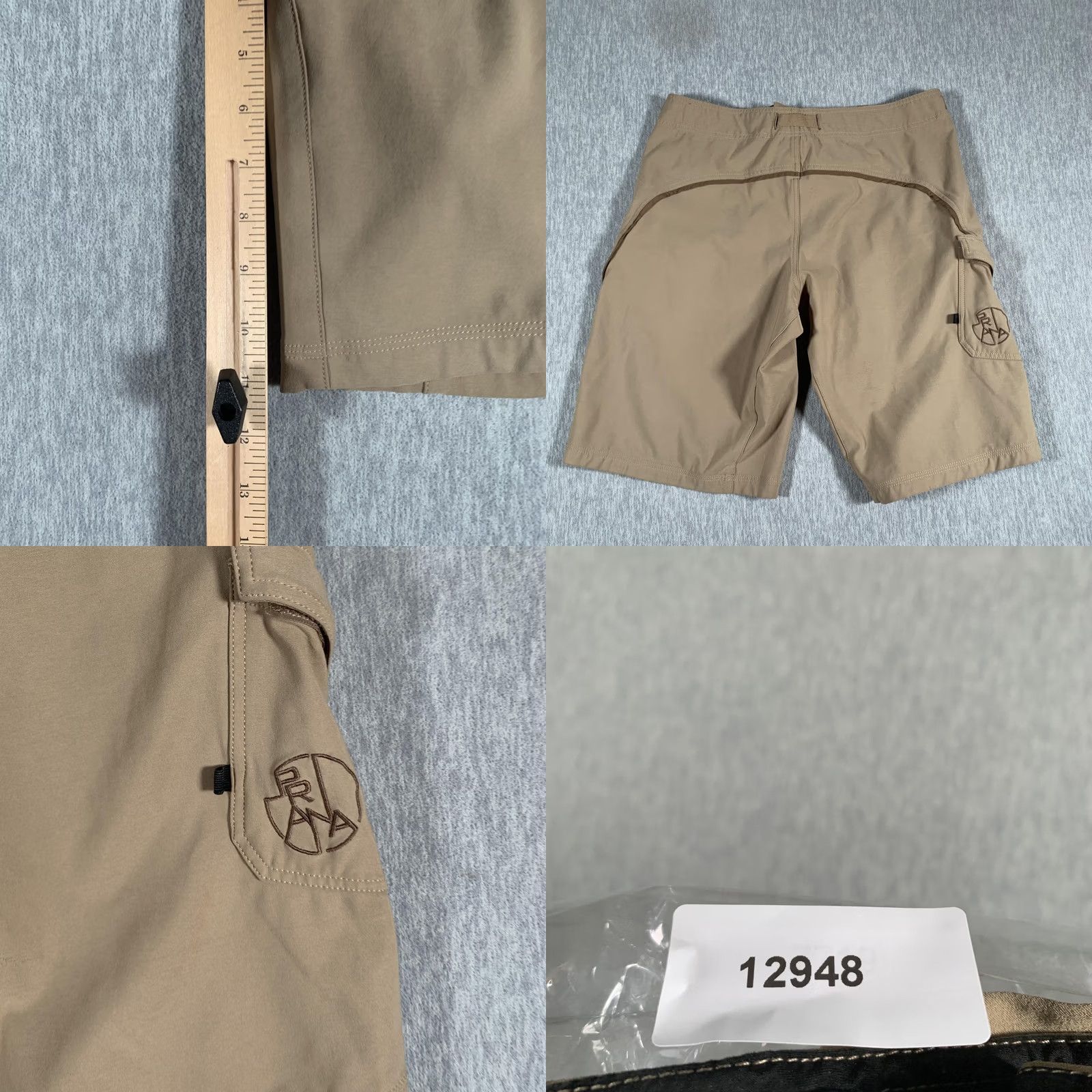 Prana Prana Mens Large Tan Stretch Hiking Cargo Pocket Outdoor Performance Shorts Size US 33 - 8 Thumbnail