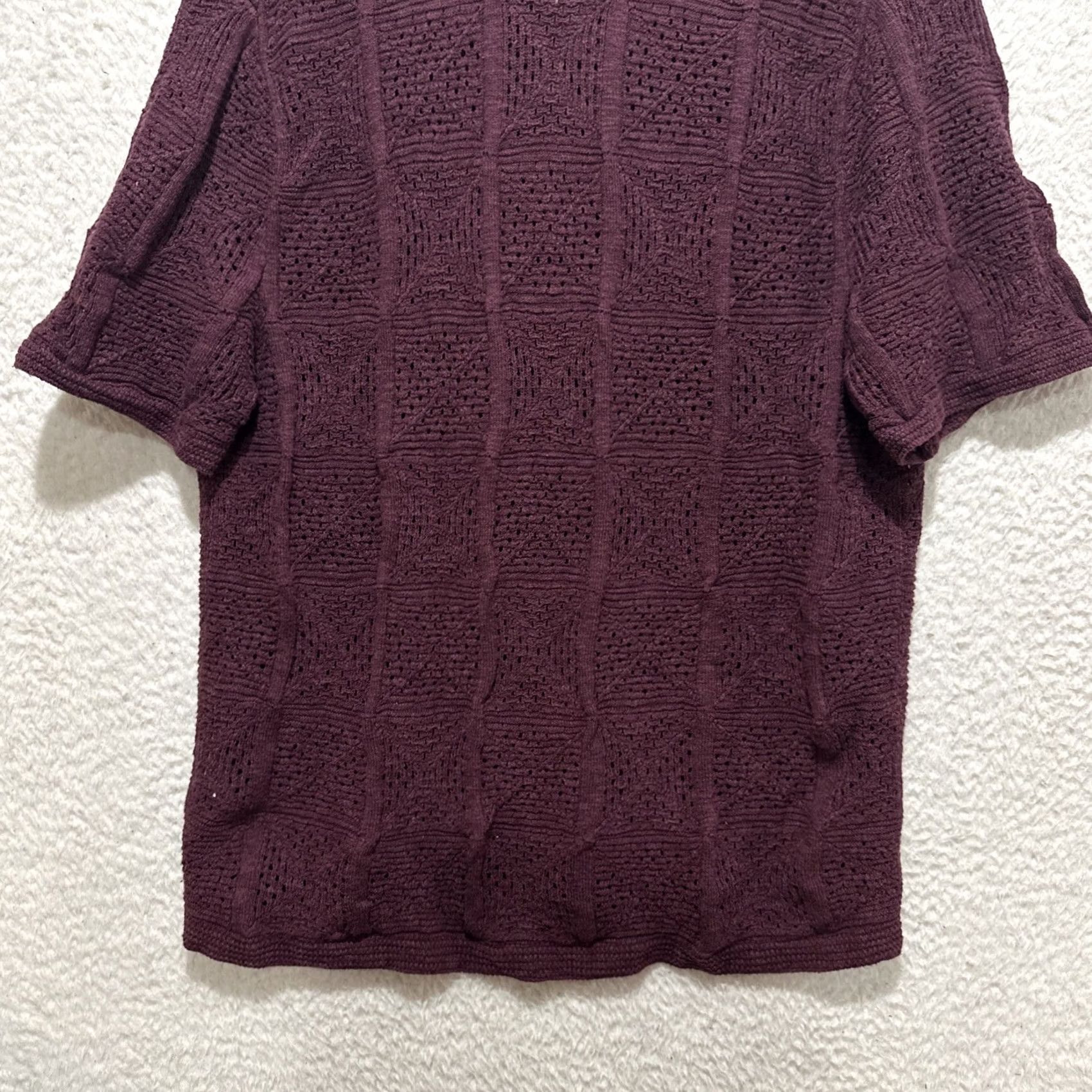 Abercrombie & Fitch Abercrombie & Fitch Men Polo Short Sleeve XL Crochet Knit Button-Down Shirt Size US XL / EU 56 / 4 - 7 Thumbnail