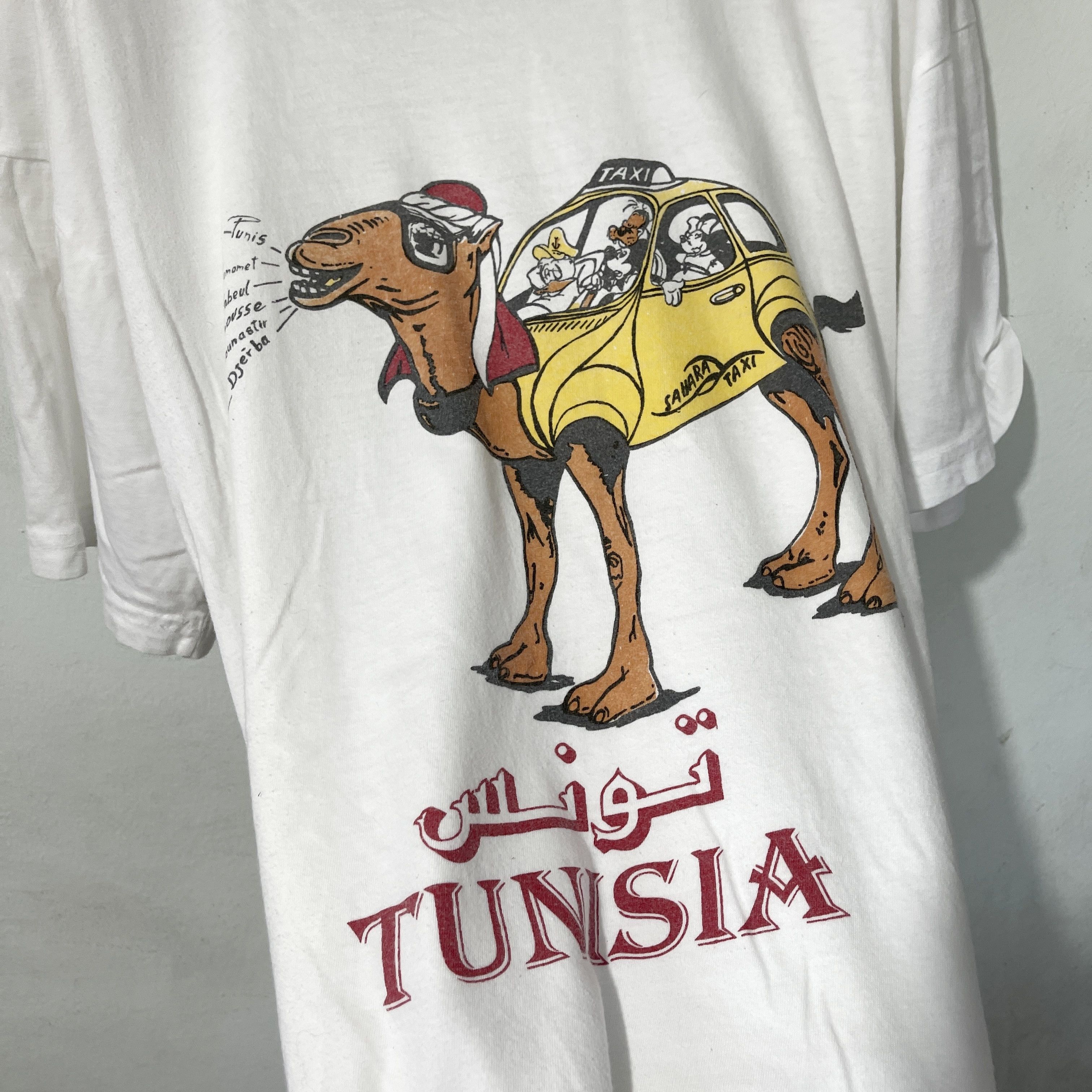 Vintage Vintage 90s Tunisia Camel Taxi T-Shirt Size US M / EU 48-50 / 2 - 2 Thumbnail