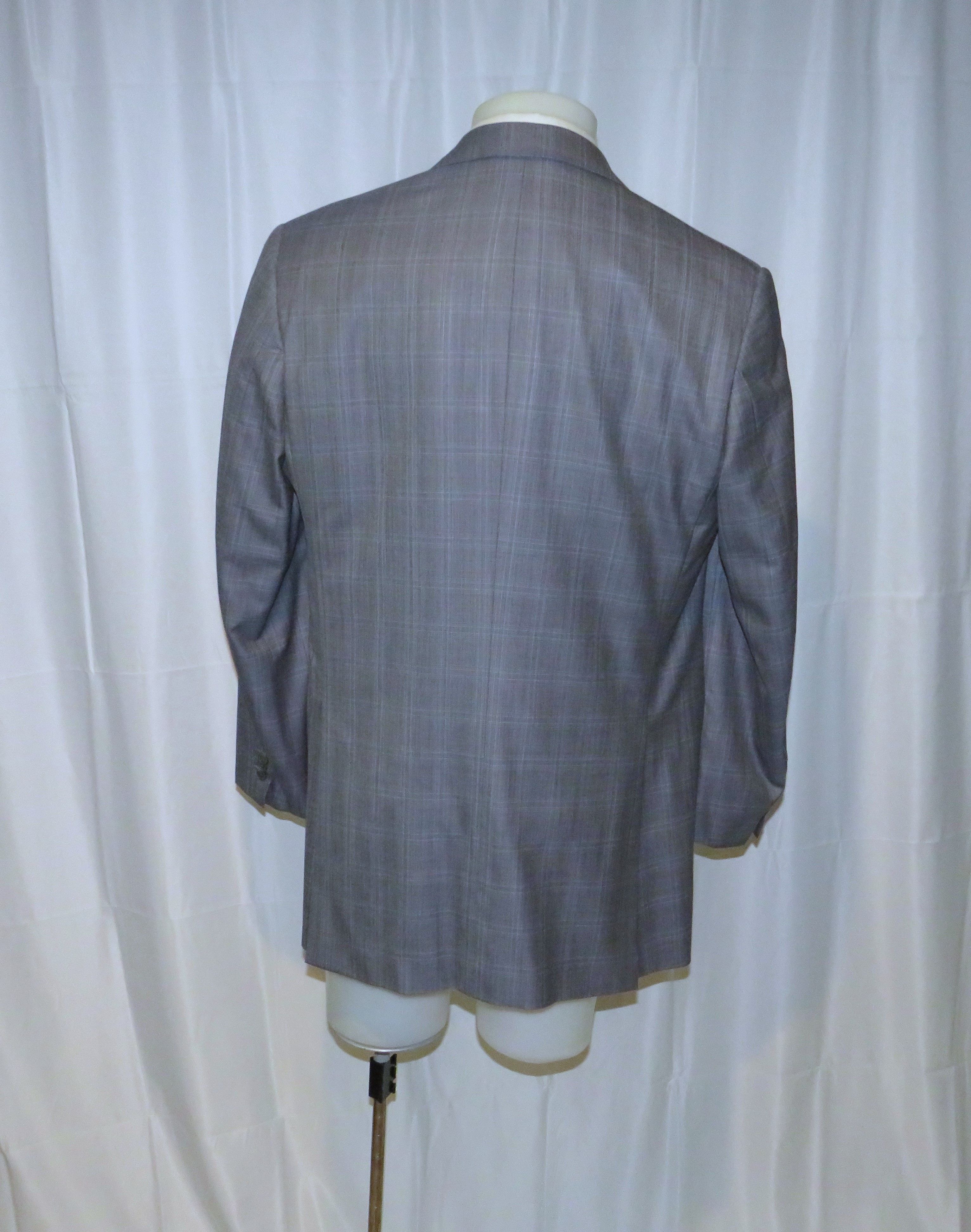 Other Marcello Vero x D'Avenza Gray Plaid Two Button Blazer 43R Size 44R - 10 Thumbnail