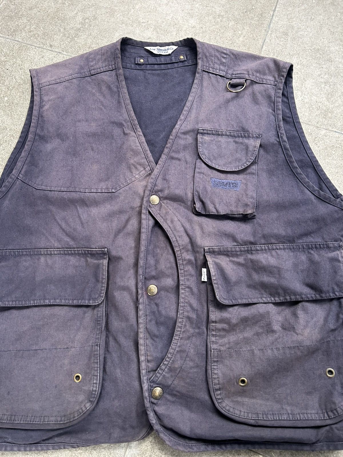 Levi's Vintage 70’s Levi’s Distressed Stone Washed Blue Vest Size US L / EU 52-54 / 3 - 2 Thumbnail