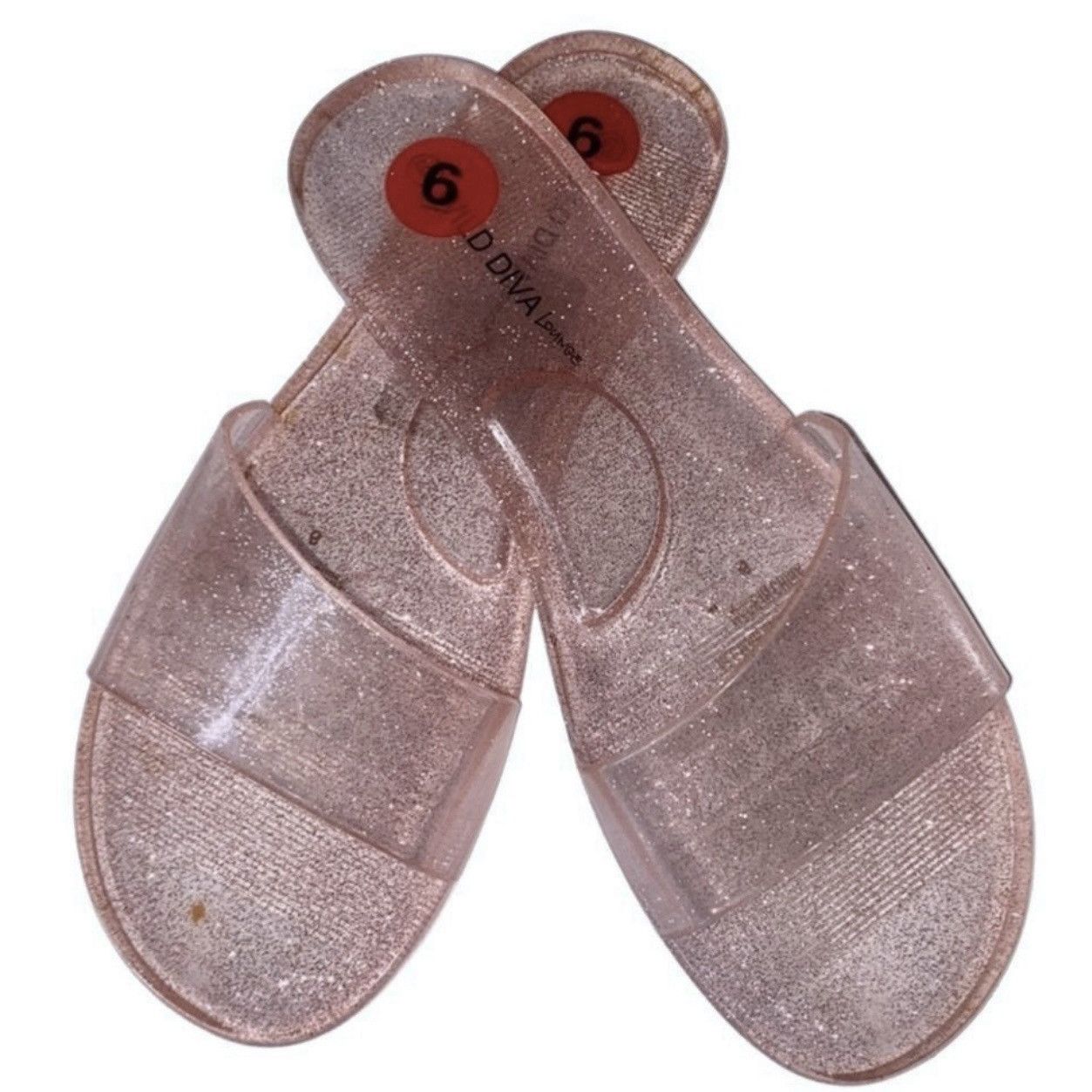 Other WILD DIVA Lounge, Pink Glitter Jelly Sandals Size US 6 / IT 36 - 7 Thumbnail