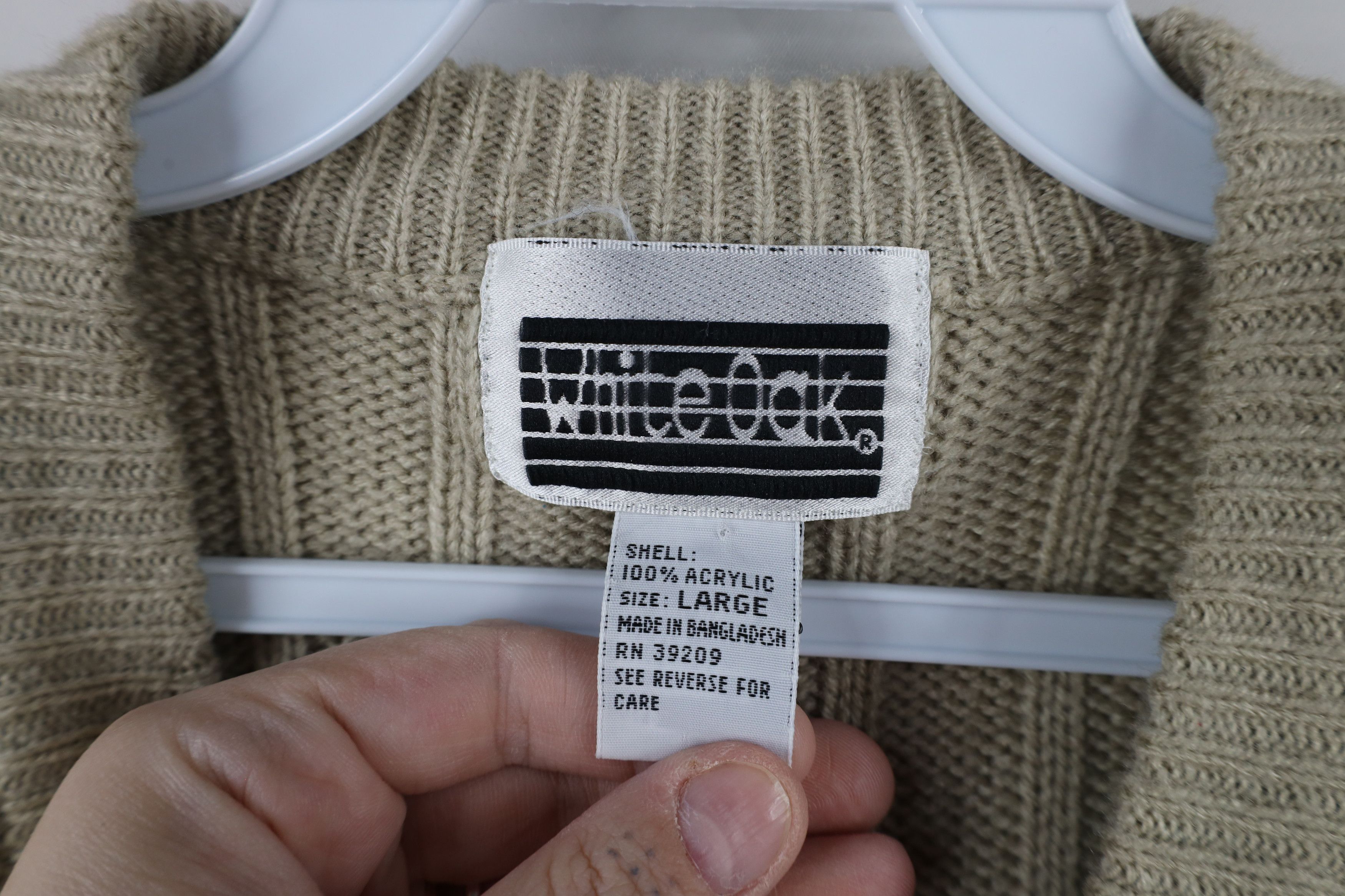 Vintage Vintage 90s Streetwear Chunky Cable Knit Sweater Vest Beige Size L / US 10 / IT 46 - 4 Thumbnail