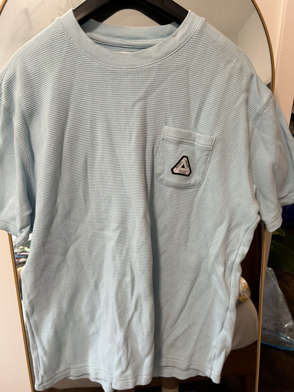 Palace Palace Overlock Waffle Tee Light Blue | Grailed