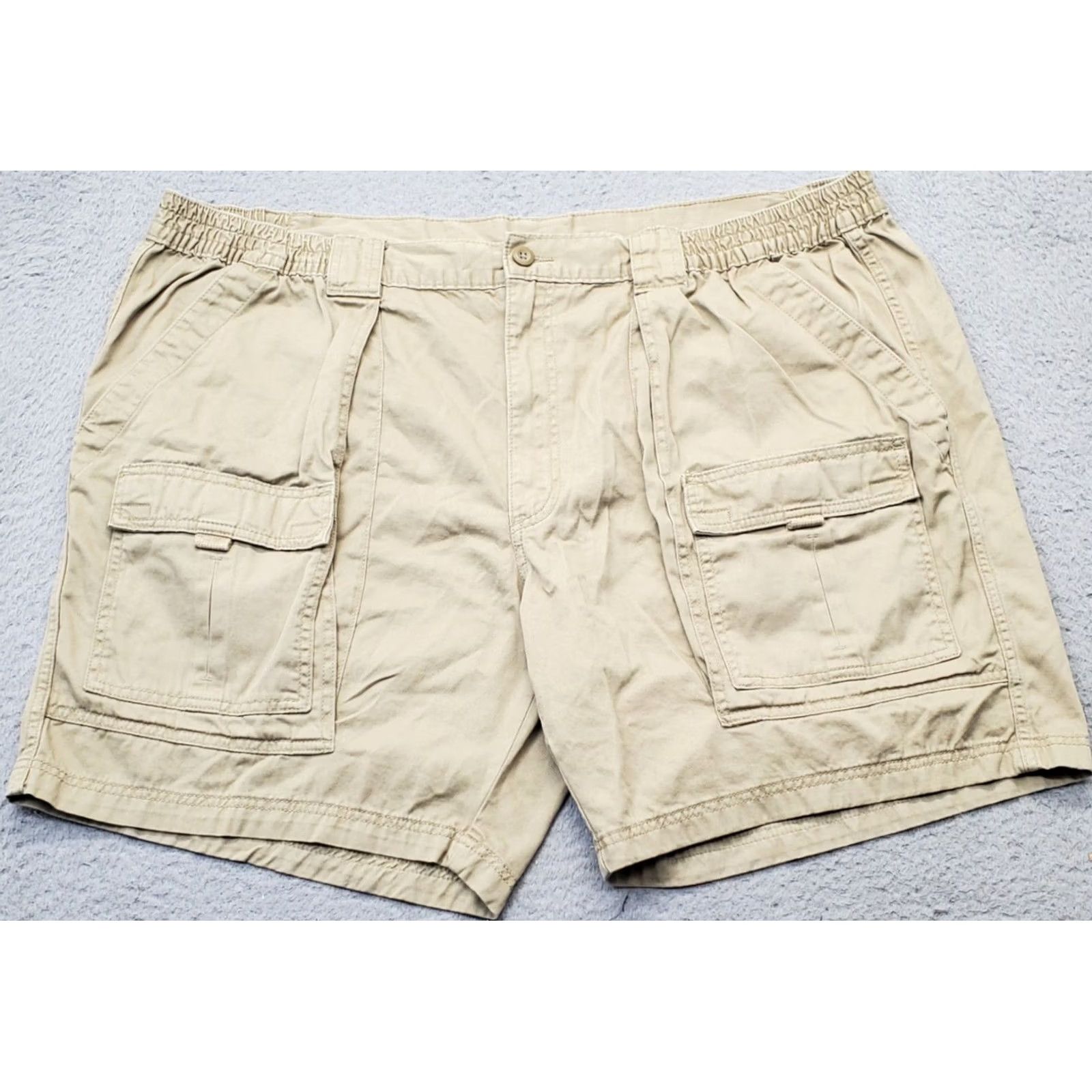 Vintage St. John's Bay Shorts Men 50 Brown Utility Pockets Elastic Waist Classic Fit Shirt Size US 34 / EU 50 - 2 Thumbnail