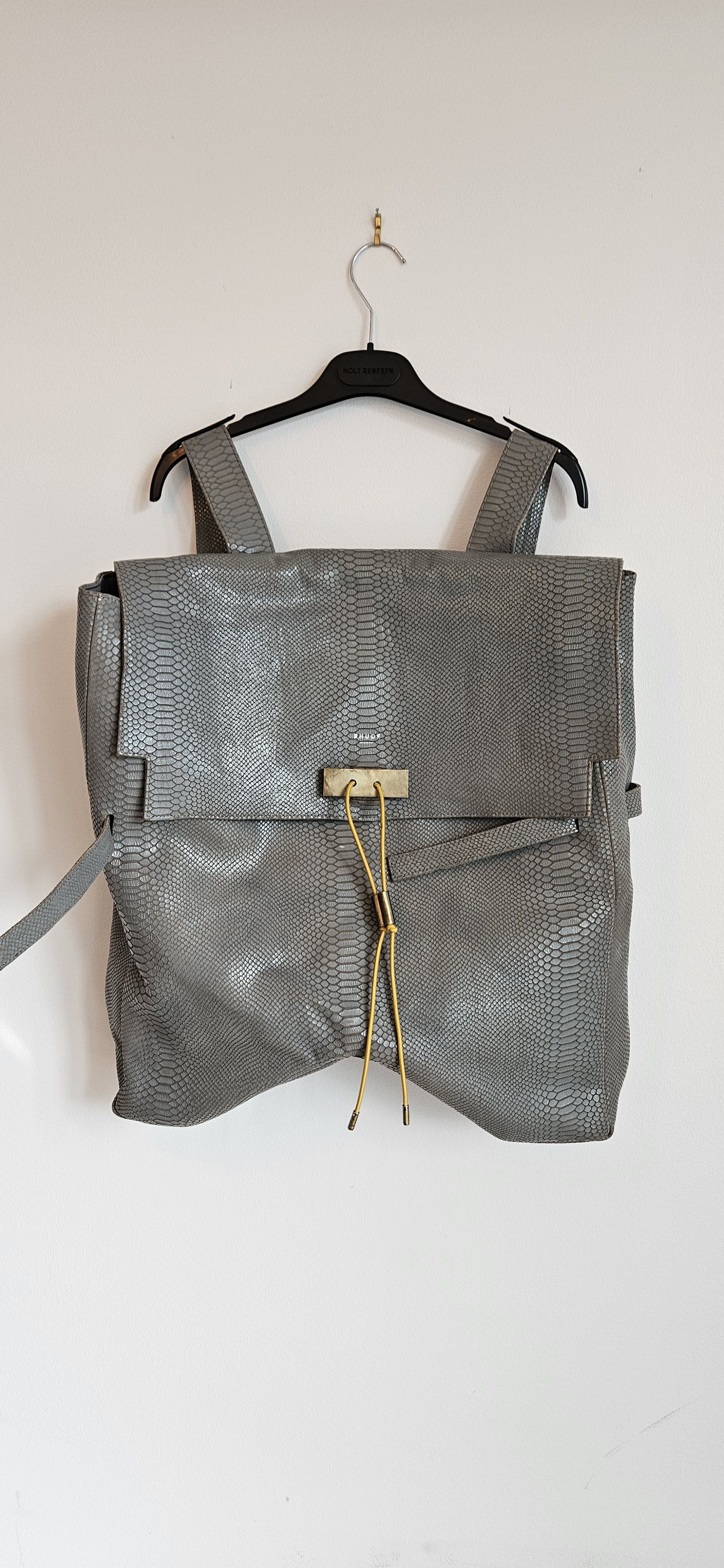 Rhude One-Off AW20 Grey Jumbo Leather Backpack Size ONE SIZE - 2 Thumbnail