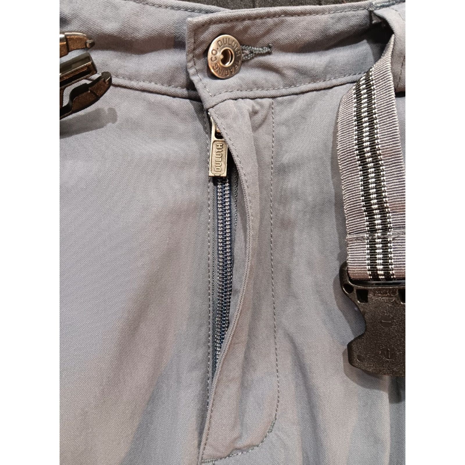 Vintage Duluth Flex Dry On The Fly Pants Men Large Gray Nylon Spandex Belted Relaxed Straight Front Size US 33 - 5 Thumbnail