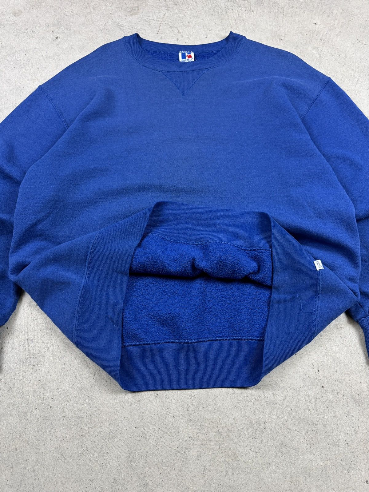 Russell Athletic × Vintage 1990s Russell Athletic Blue Crewneck Size US XL / EU 56 / 4 - 4 Thumbnail
