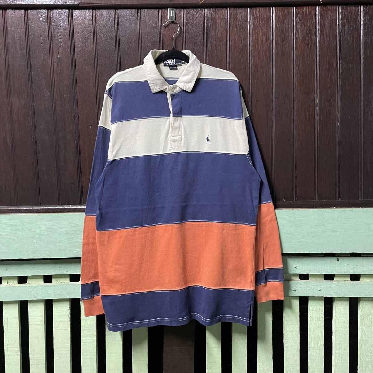 Polo Ralph Lauren 🔥Polo Ralph Lauren Small Pony Logo Striped Rugby Shirts Size US M / EU 48-50 / 2 - 1 Thumbnail