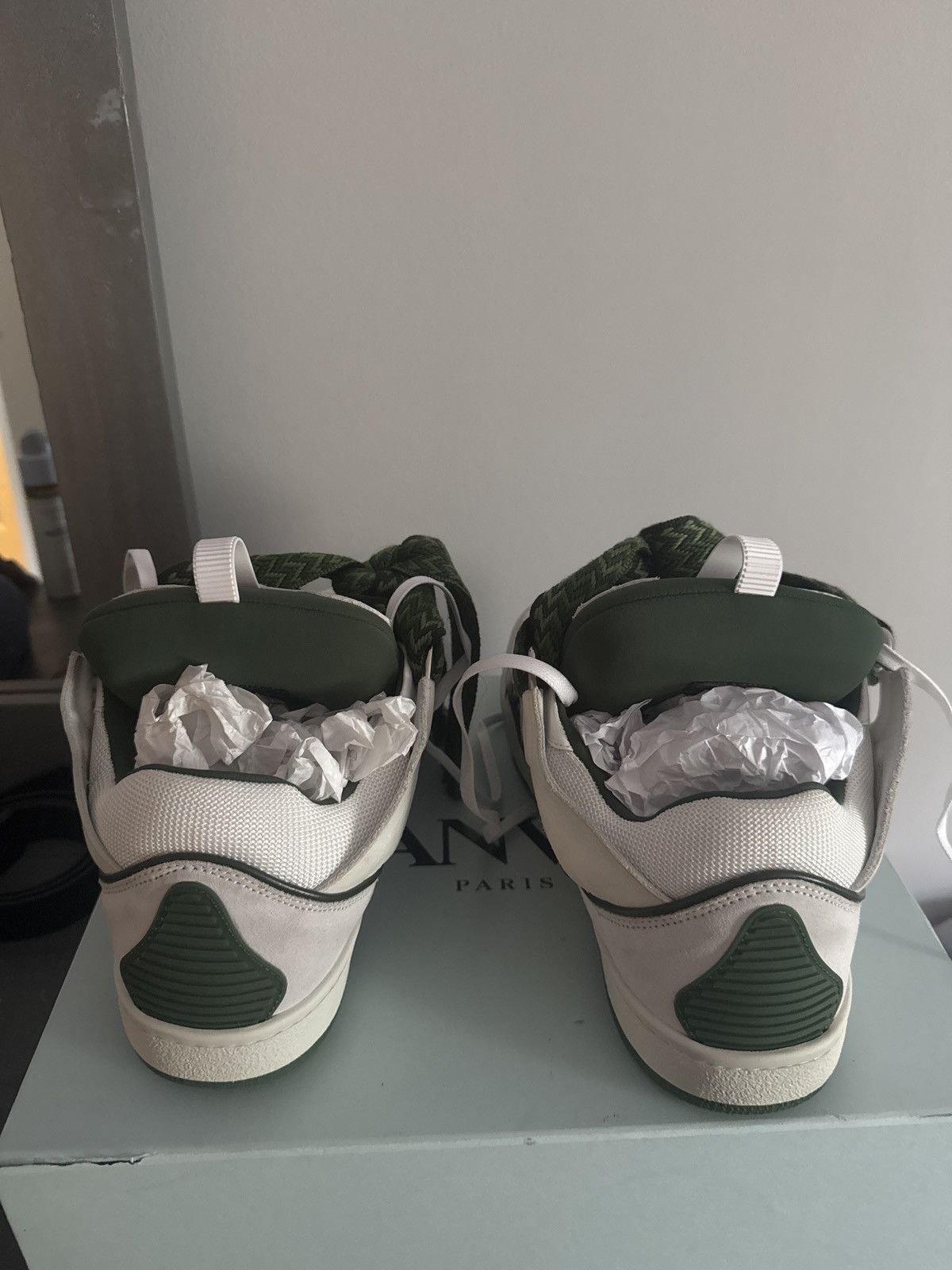 Lanvin Lanvin Curb White Khaki Size US 11.5 / EU 44-45 - 9 Thumbnail
