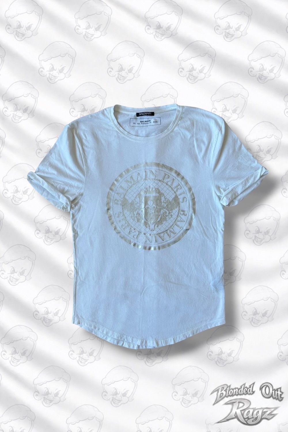 Balmain Balmain Coing Logo White Cotton T shirt Size US L / EU 52-54 / 3 - 1 Thumbnail