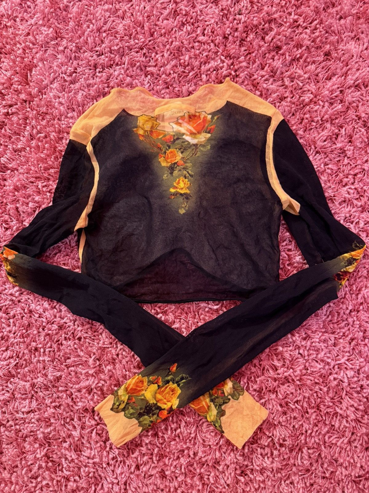 Jean Paul Gaultier Jean Paul Gaultier Fleur Petit Grand Cropped Long Sleeve Top Size XS / US 0-2 / IT 36-38 - 2 Thumbnail