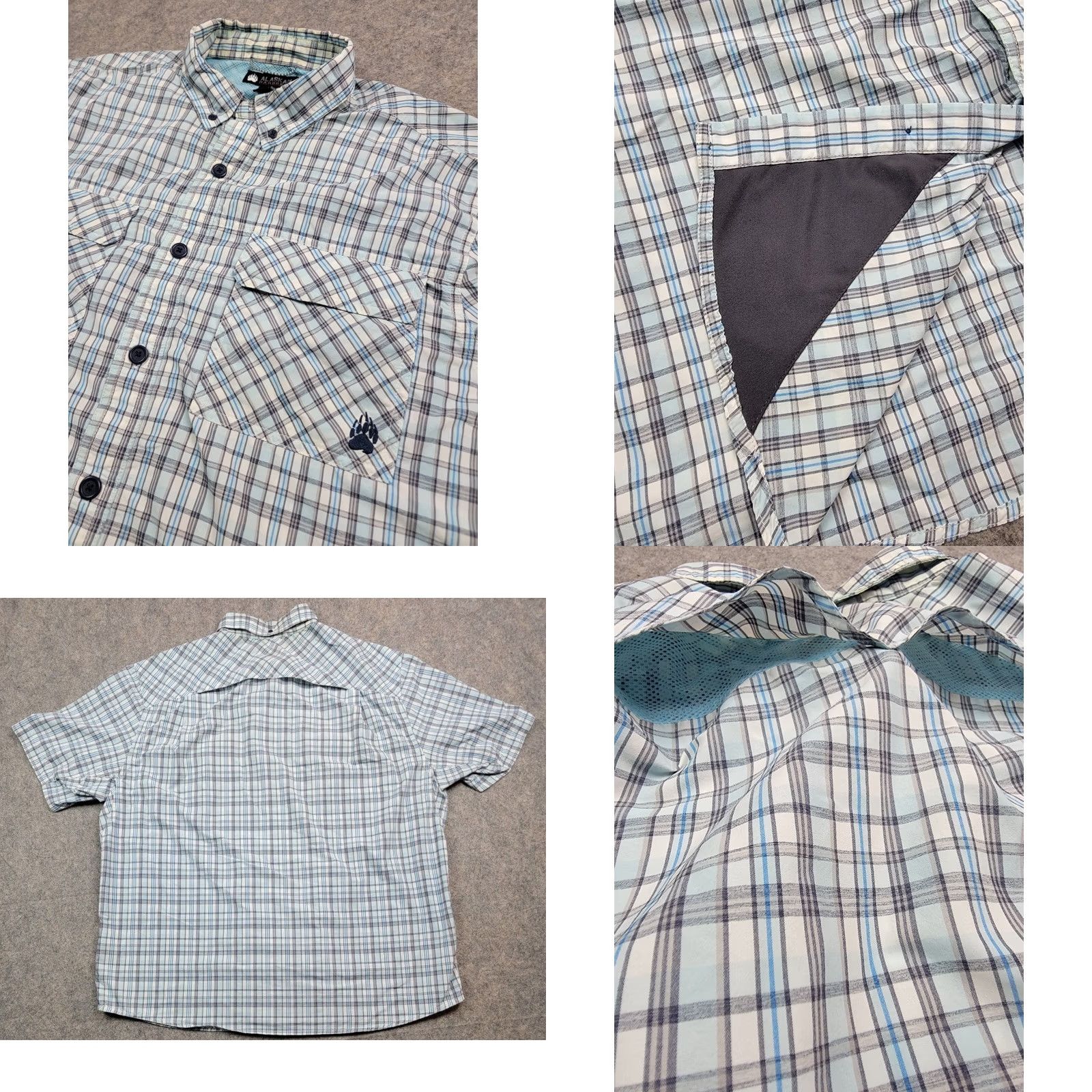 Vintage Duluth Alaskan Hardgear Shirt Mens XL Standard Fit Blue Plaid Button Down Nylon Polyester Lightweight Breathable Pockets Casual Travel Size US XL / EU 56 / 4 - 8 Thumbnail