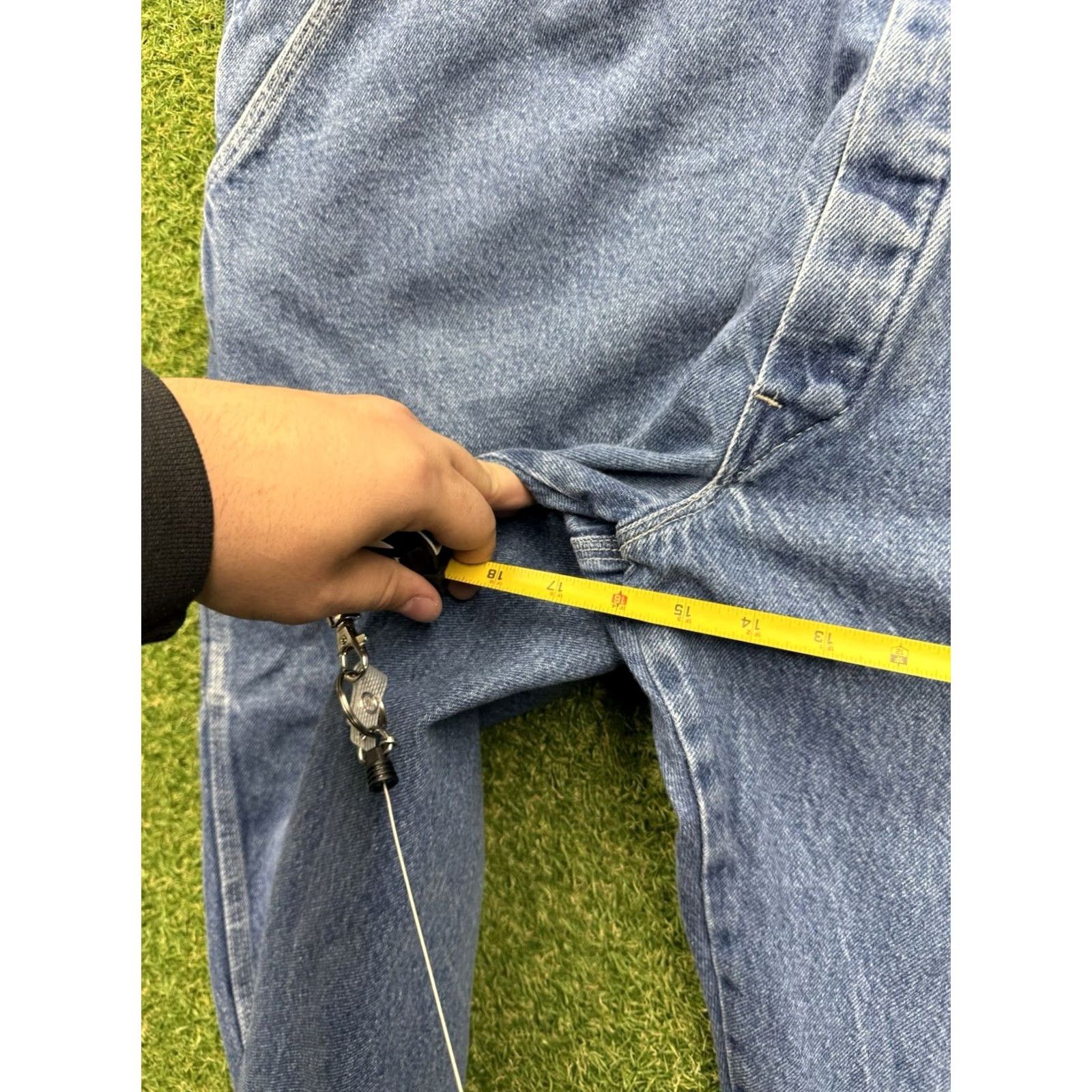 Vintage VINTAGE Pointer Brand Bib Overalls Jeans Men 44 Regular Denim Blue Cotton USA 28in Inseam Boots Cut Pockets Mens Size US 44 / EU 60 - 6 Thumbnail