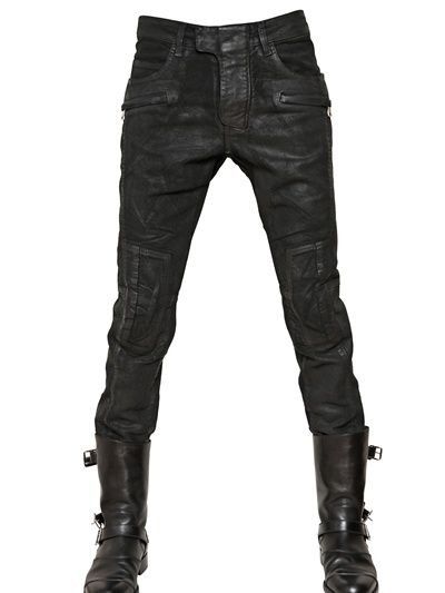 Boris Bidjan Saberi BLACK WAXED WP2 -F1405K SLIM FIT BBS JEANS Size US 27 - 3 Thumbnail
