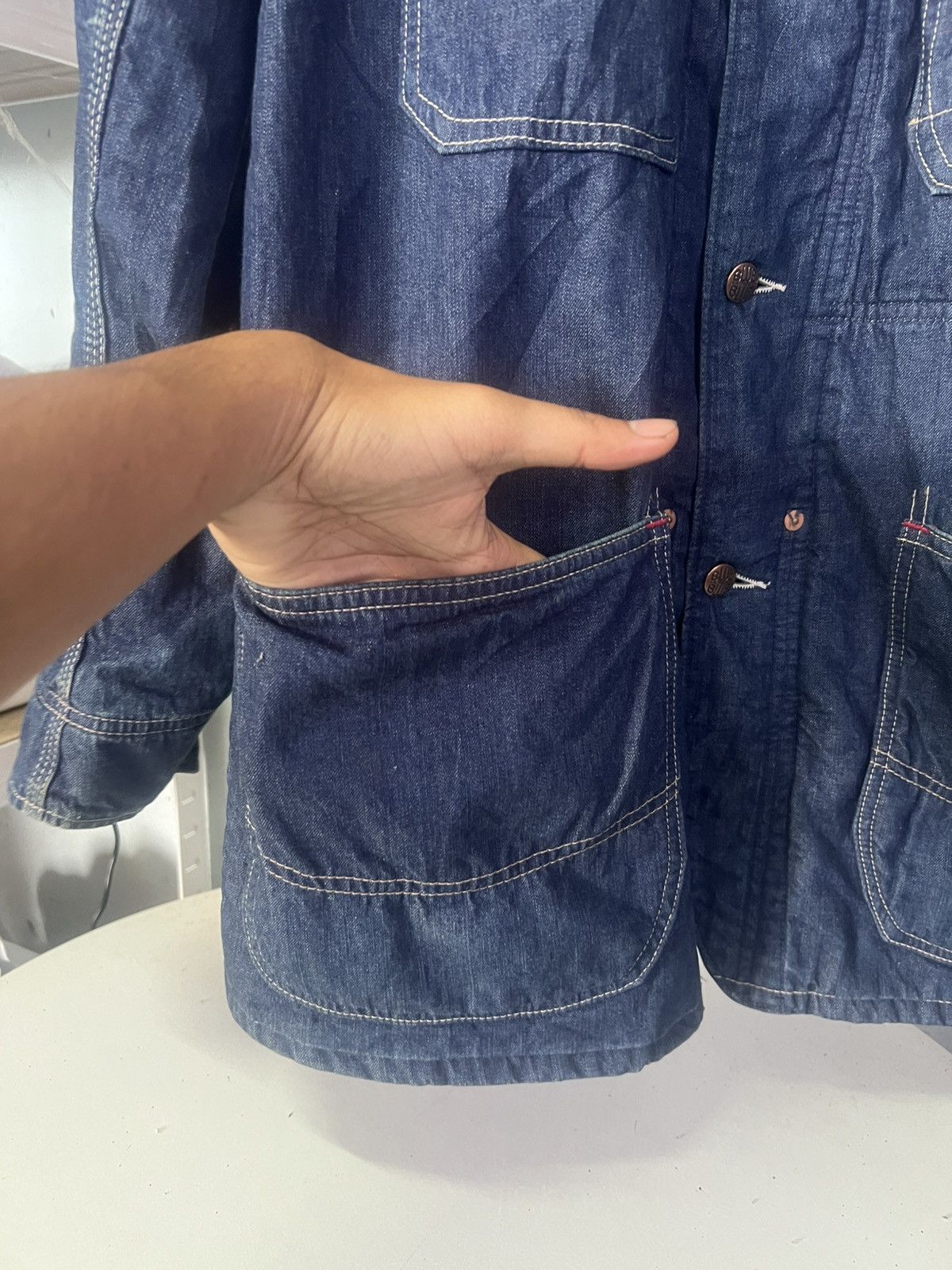 Blue Blue Japan BLUE BLUE ARIGATO JAPAN DENIM CHORE JACKET Size US L / EU 52-54 / 3 - 8 Thumbnail