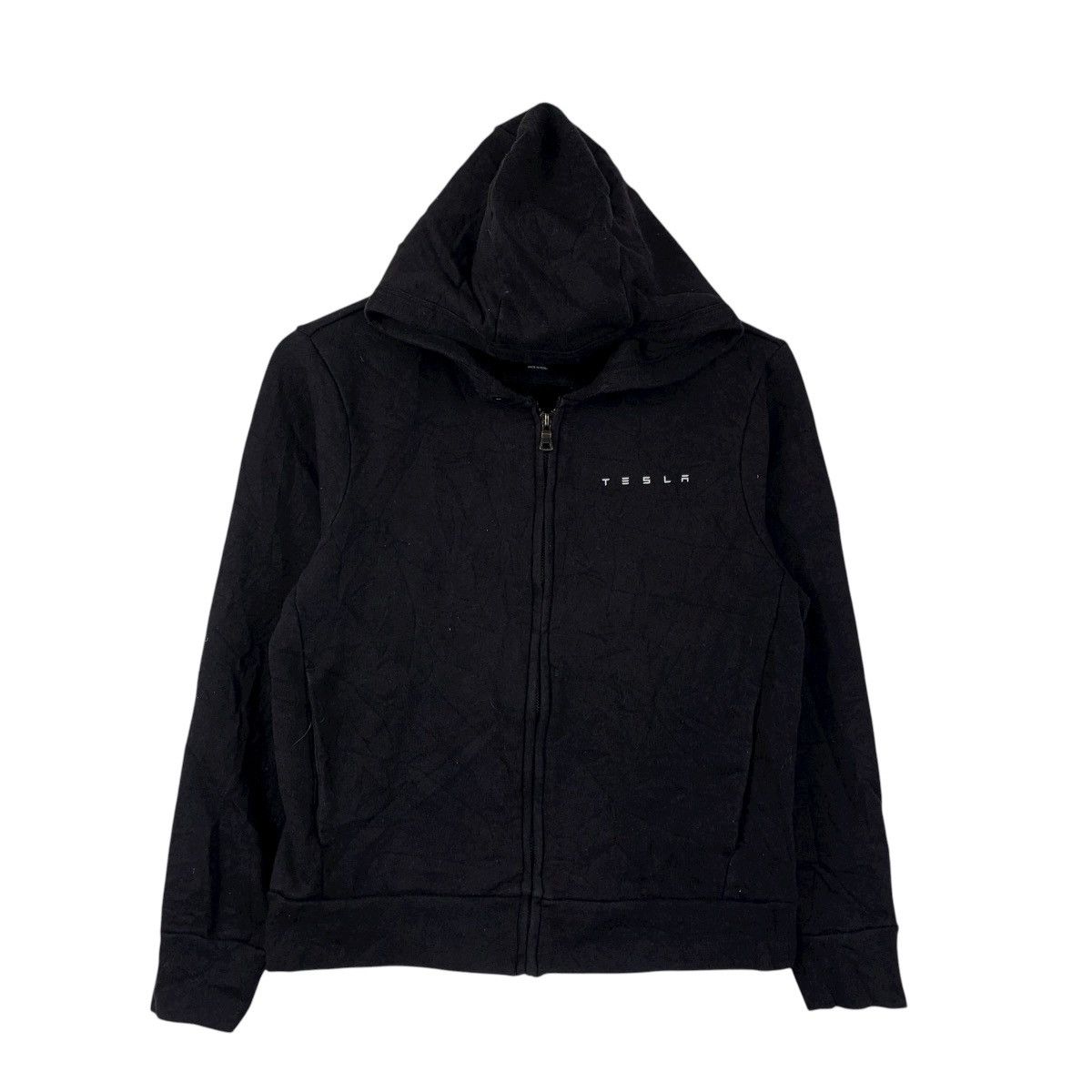 Vintage Tesla Black Zip-Up Hoodie Fleece Jacket Size US M / EU 48-50 / 2 - 1 Thumbnail