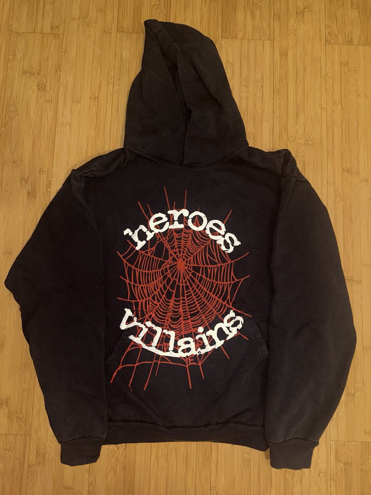 【希少元値6万】sp5der × Heroes And Villainsパーカー sp5der heroes and villains hoodie RED NEW size XL | Depop