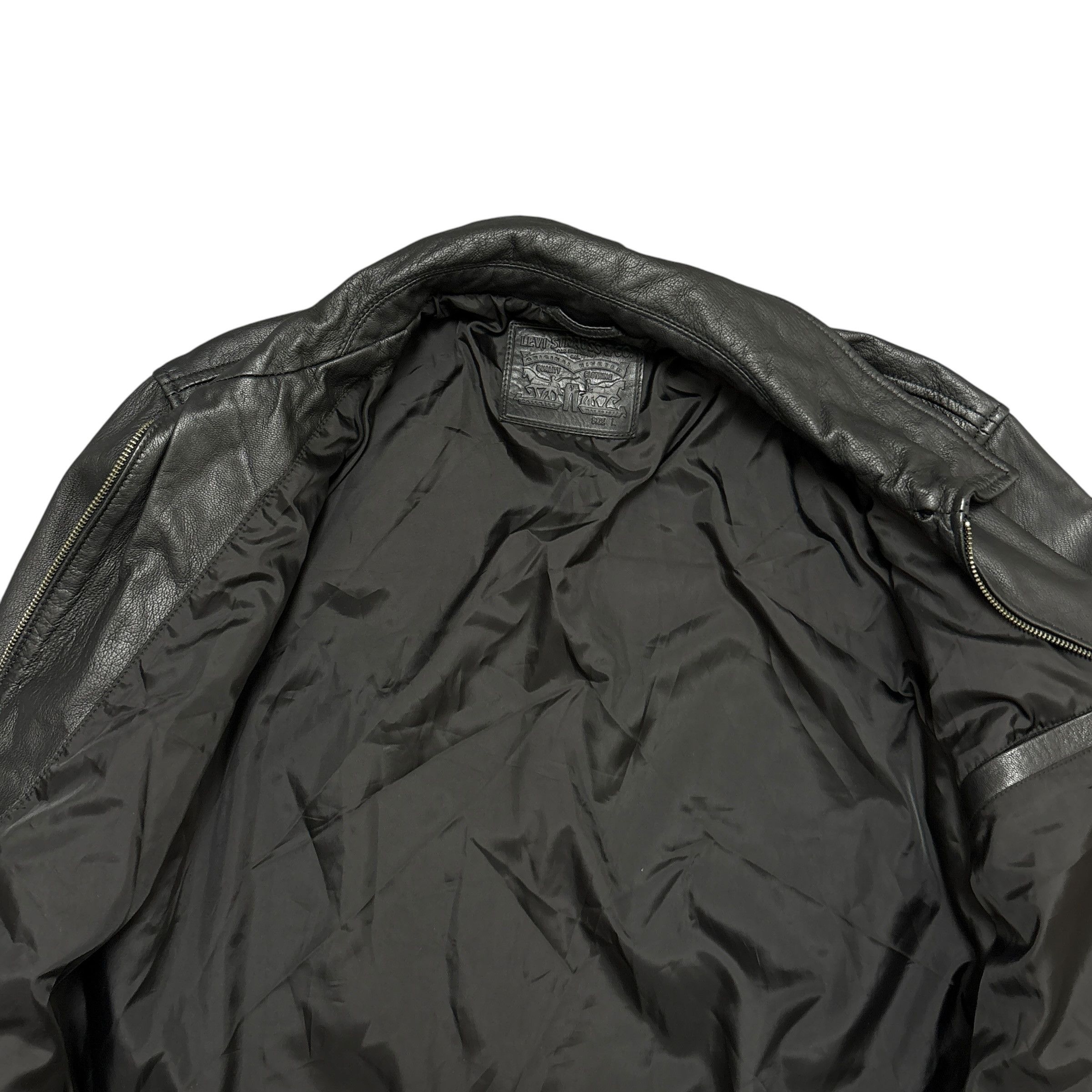 Levi's Levi's Goat Leather Jacket Aviator Bomber Jacket Zip Pockets Size US L / EU 52-54 / 3 - 17 Thumbnail