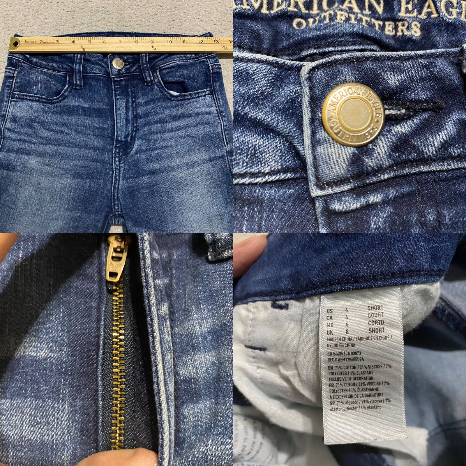 American Eagle Outfitters American Eagle Jeans Womens sz 4P Blue Denim Medium Wash High Rise Jegging Size 27" / US 4 / IT 40 - 8 Thumbnail