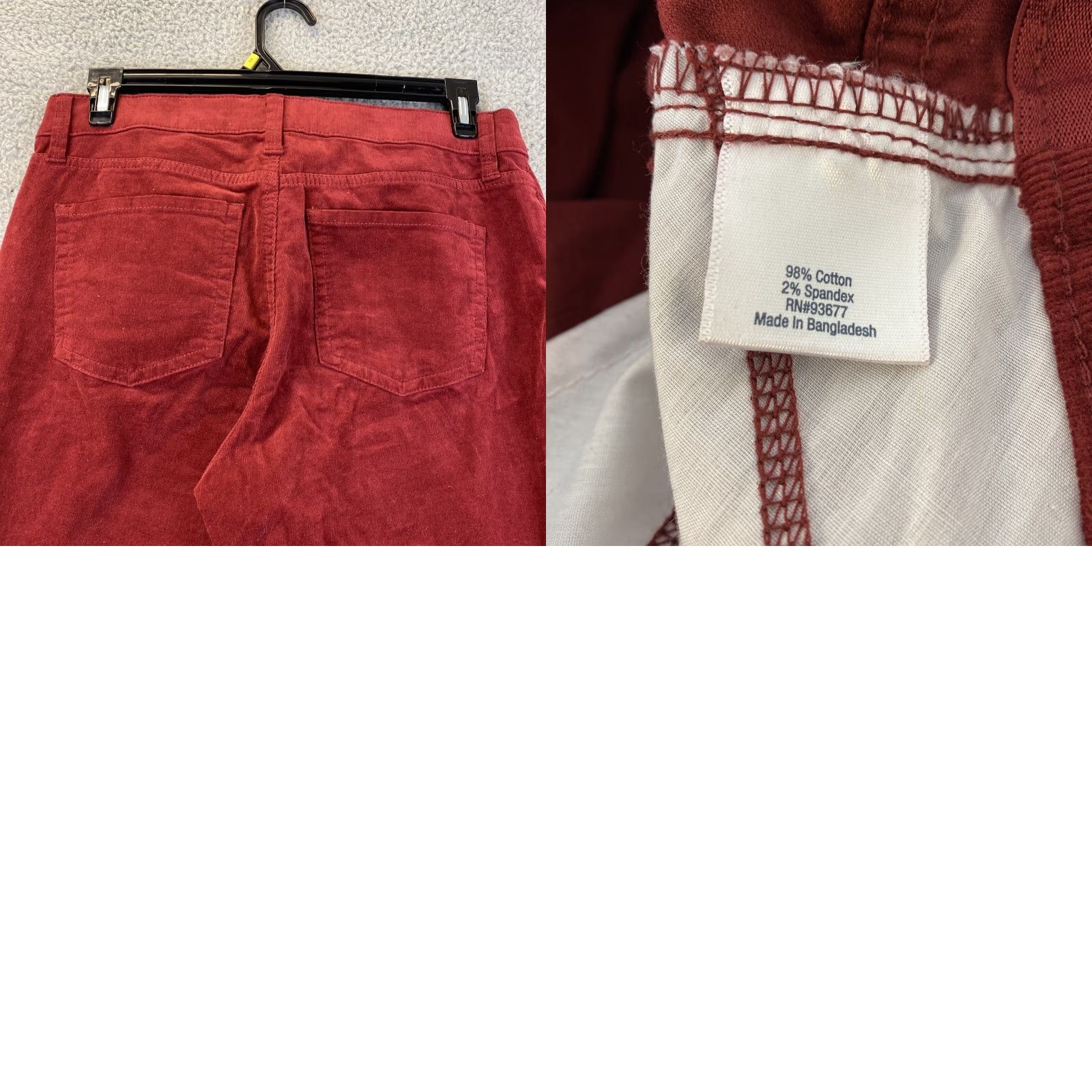 Vintage VINTAGE St. John's Bay Corduroy Pants Women 12 Maroon Comfort Waist Straight Leg Size 34" / US 12 / IT 48 - 8 Thumbnail