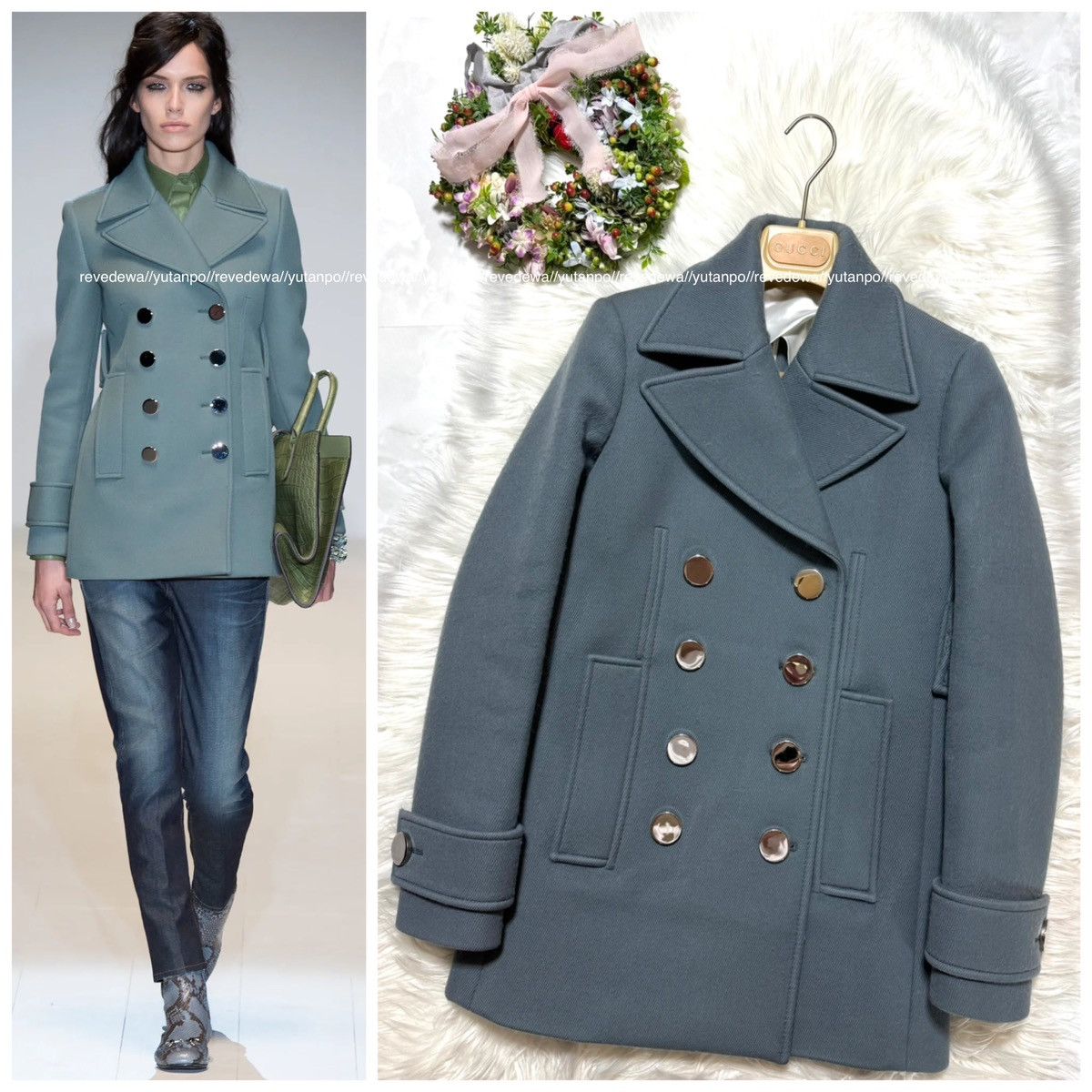 Gucci Gucci silver button double jacket peacoat size 36 pale Size XS / US 0-2 / IT 36-38 - 1 Thumbnail